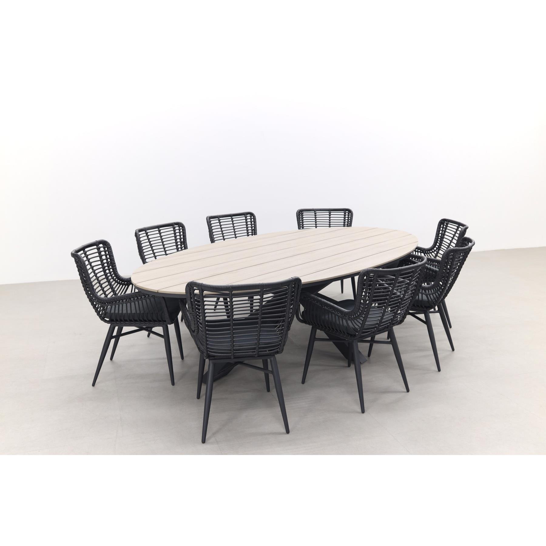 GI  Edison 220 x 115 cm. - ovale tuinset| VDG Jasmine - Black