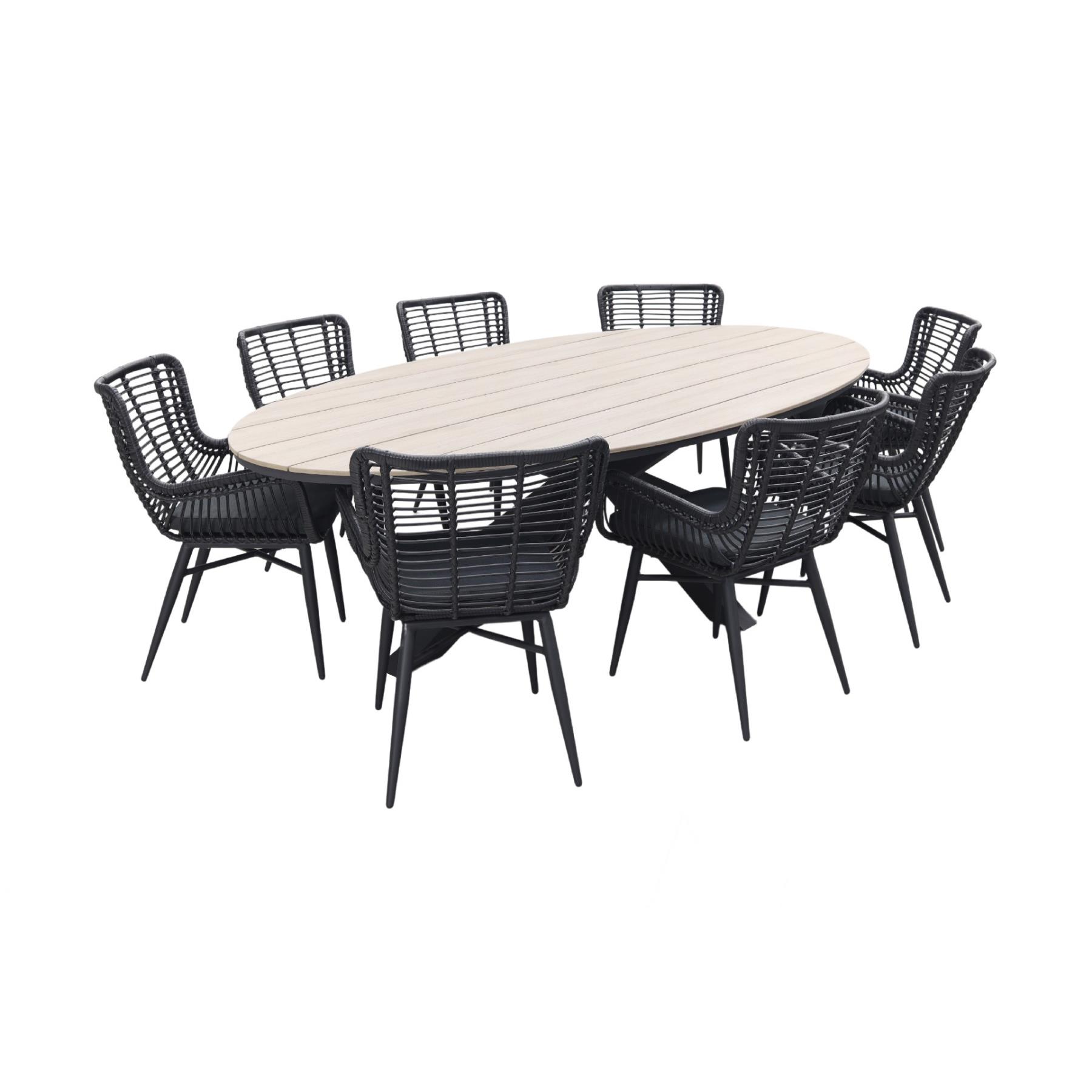 GI  Edison 220 x 115 cm. - ovale tuinset| VDG Jasmine - Black