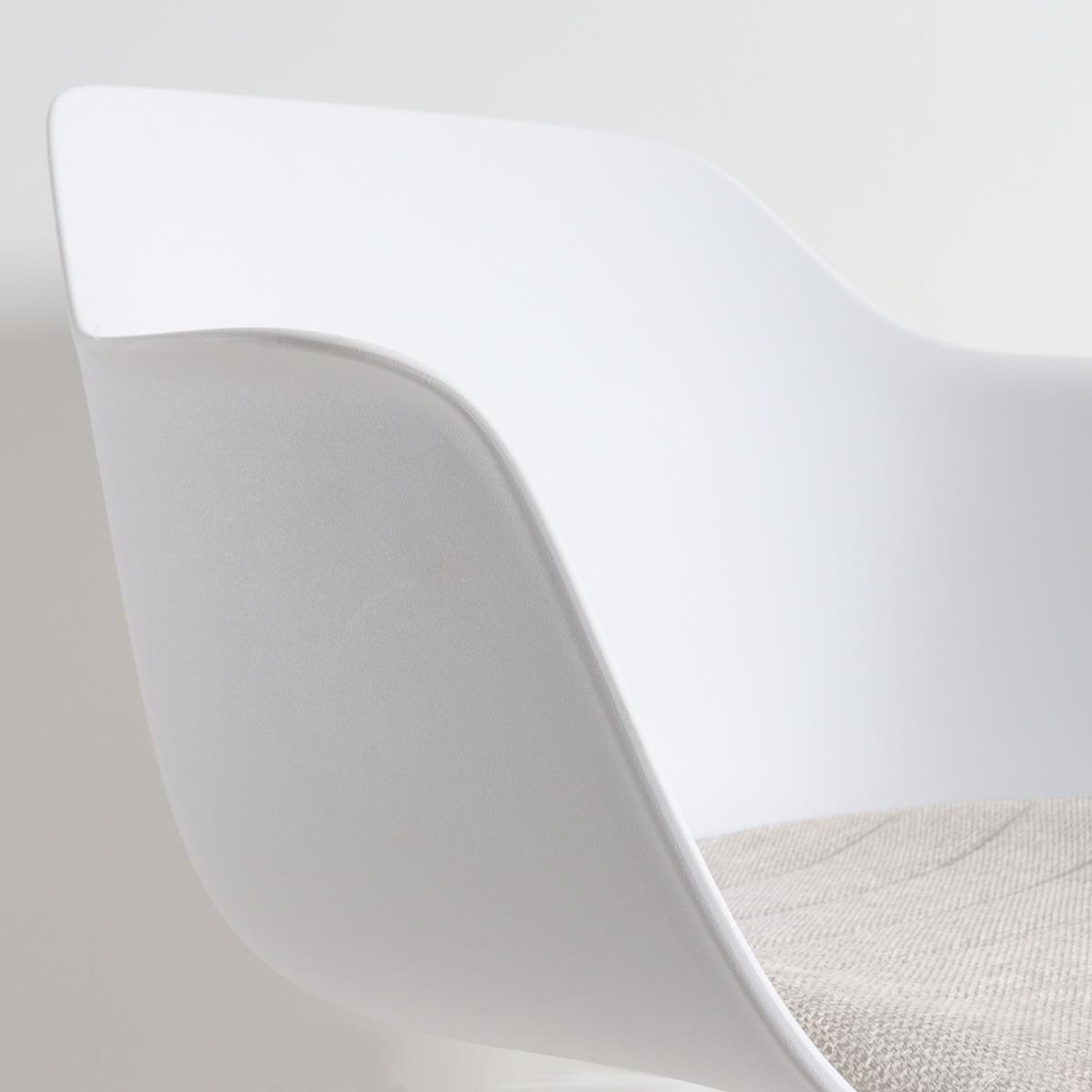 Nolon Nout-Liz Bureaustoel Wit - Beige Kussen - Zwart Onderstel