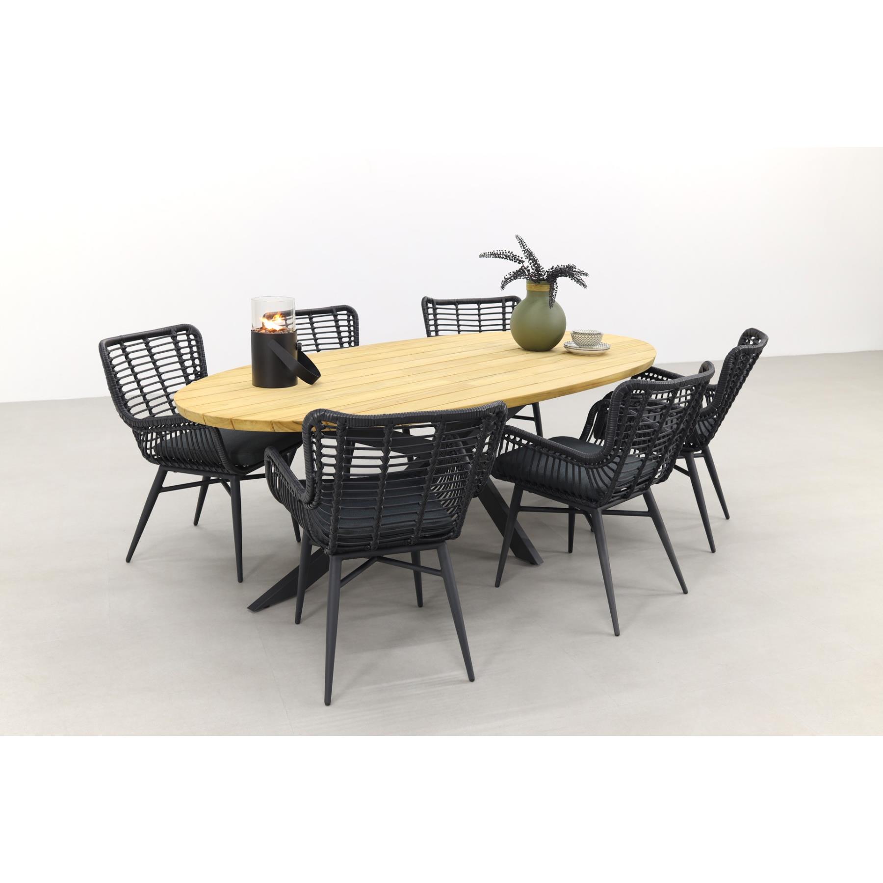 4 Seasons Outdoor - Jasmine black|Taste Prado Ellips 240x115 cm
