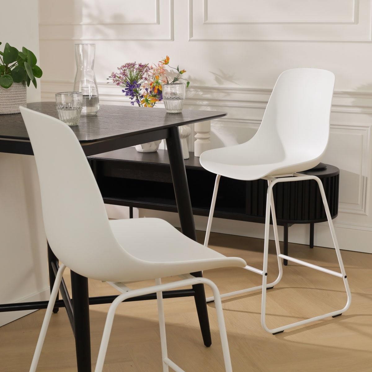 Nolon Nino-Pip Barkruk Wit - Kunststof - Wit Onderstel - 75 cm
