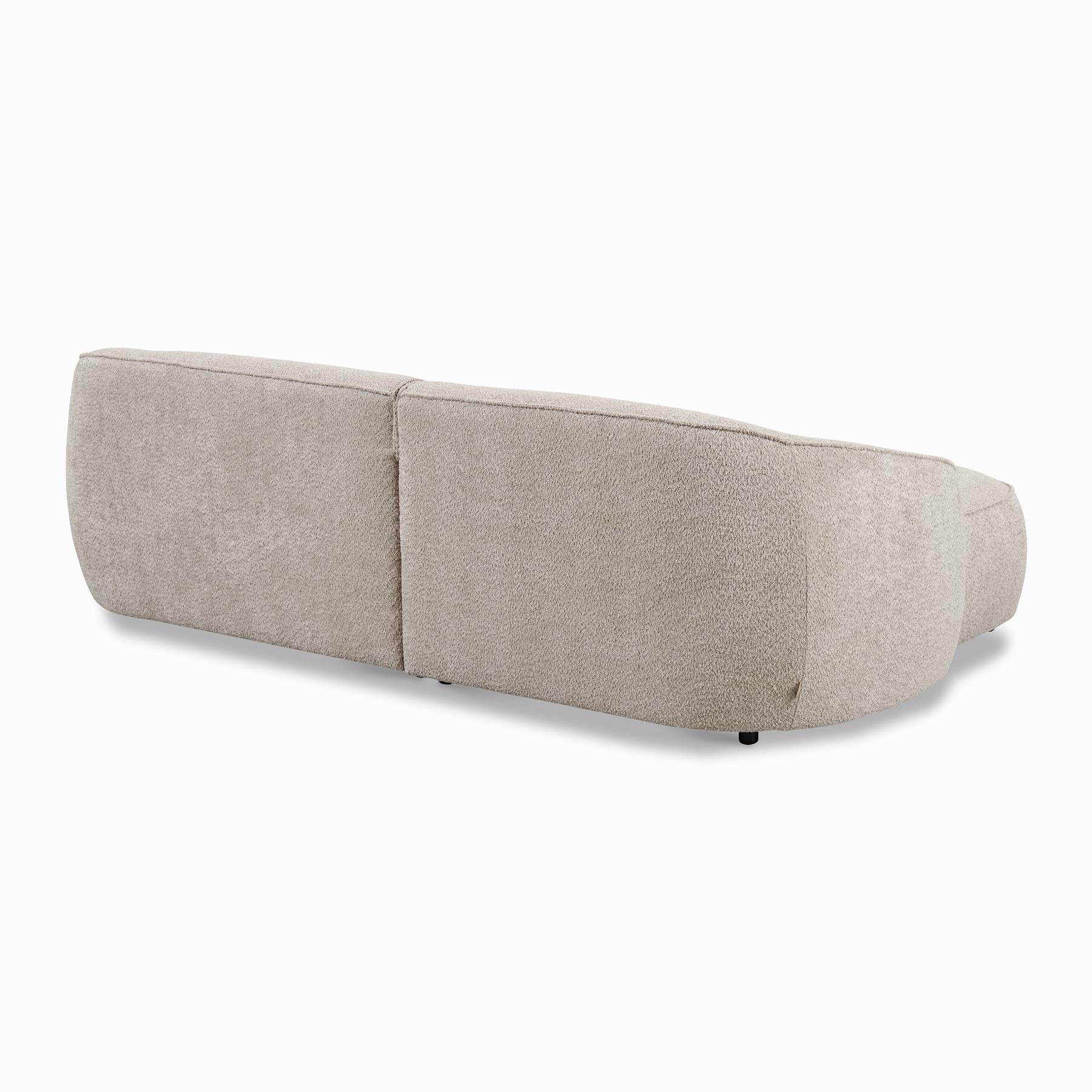 by fonQ Chubby Hoekbank met Chaise Longue Links - Bouclé Greige