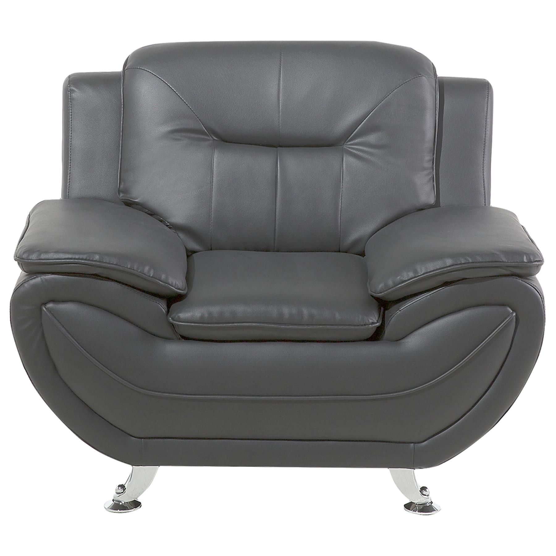 Beliani - LEIRA - Fauteuil - Grijs - Kunstleer
