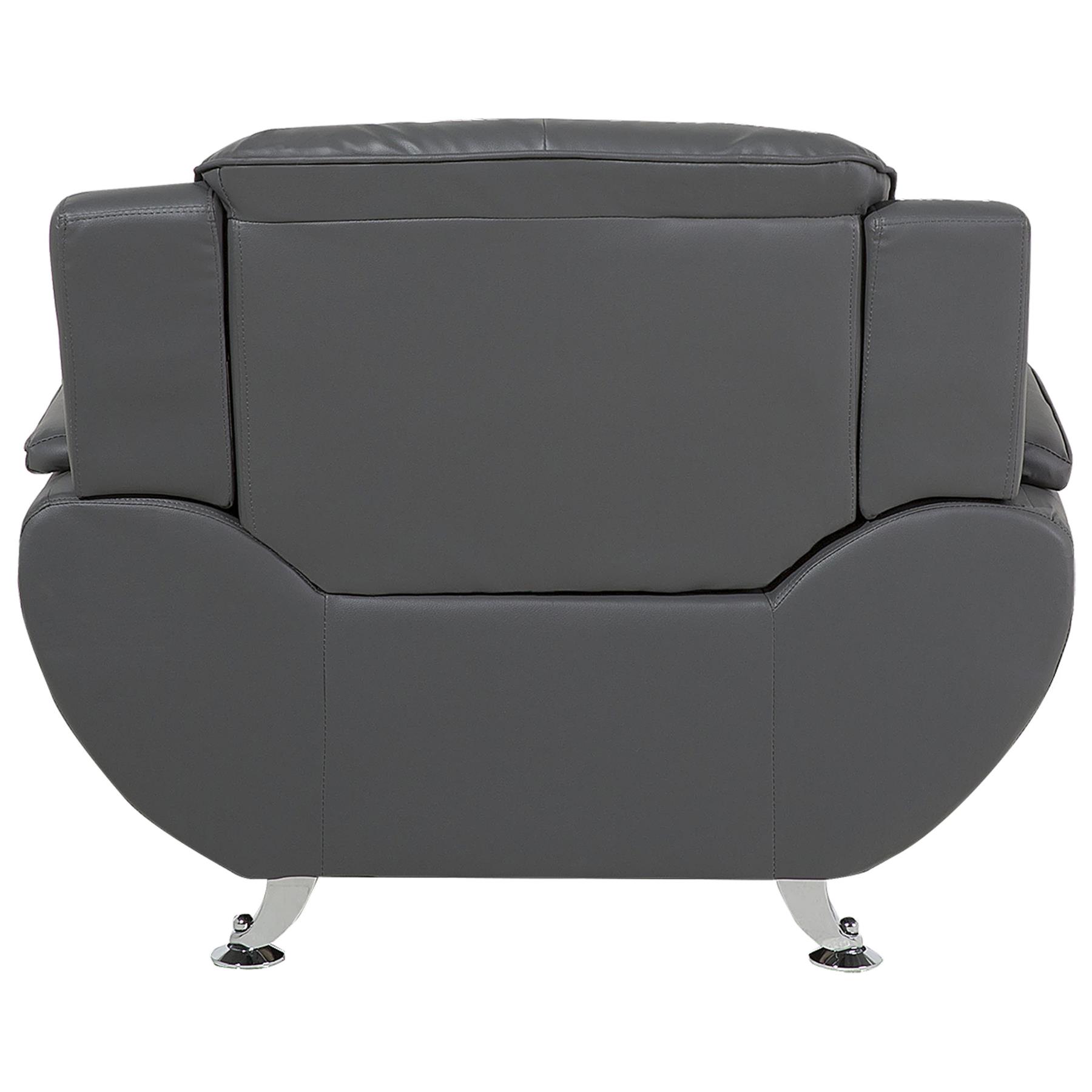 Beliani - LEIRA - Fauteuil - Grijs - Kunstleer