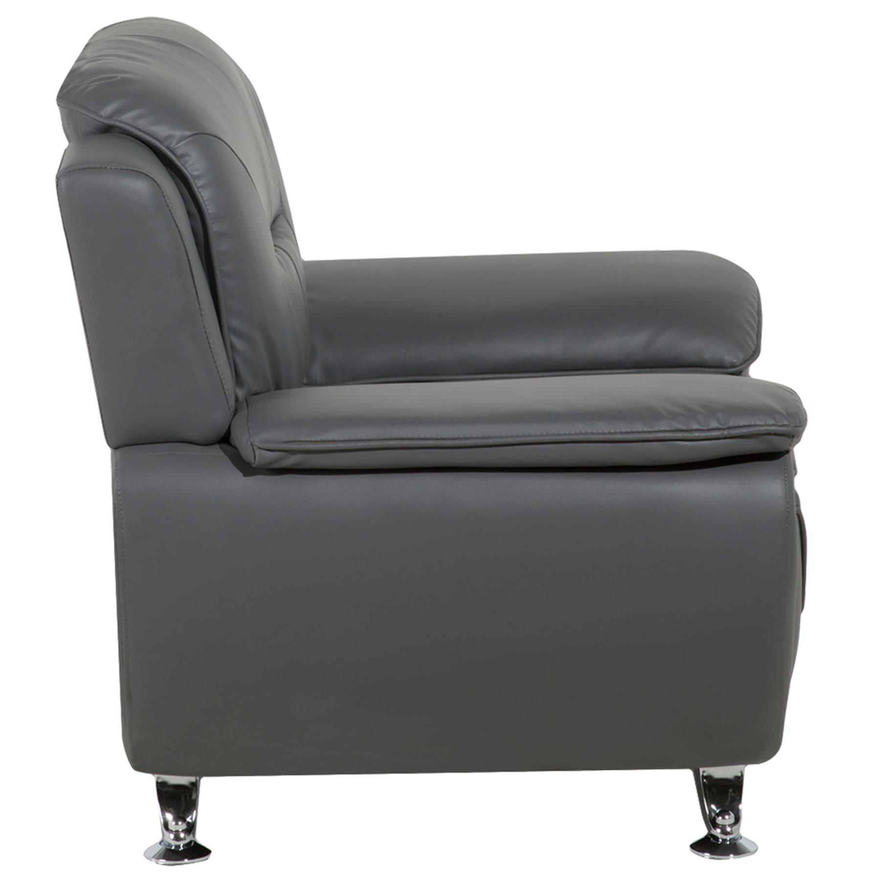 Beliani - LEIRA - Fauteuil - Grijs - Kunstleer
