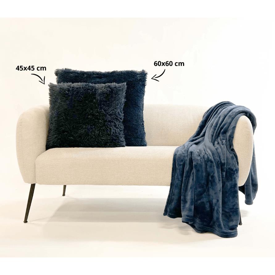 Dutch Decor sierkussen FLUFFY - 45x45 cm Insignia Blue