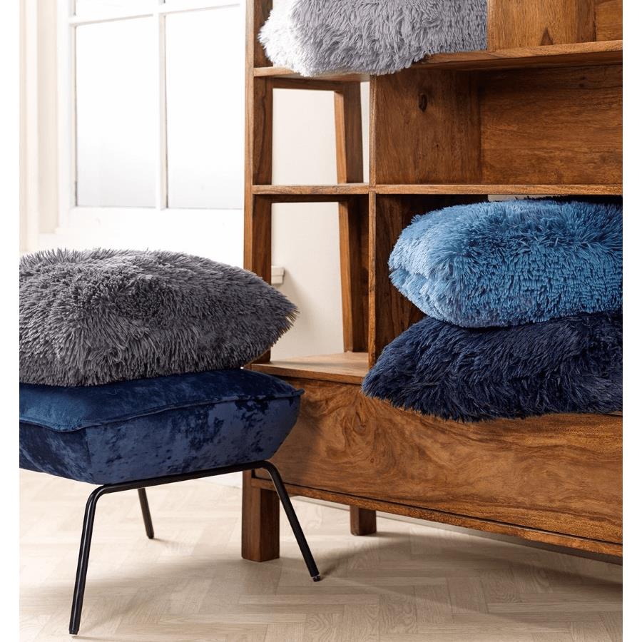 Dutch Decor sierkussen FLUFFY - 45x45 cm Insignia Blue