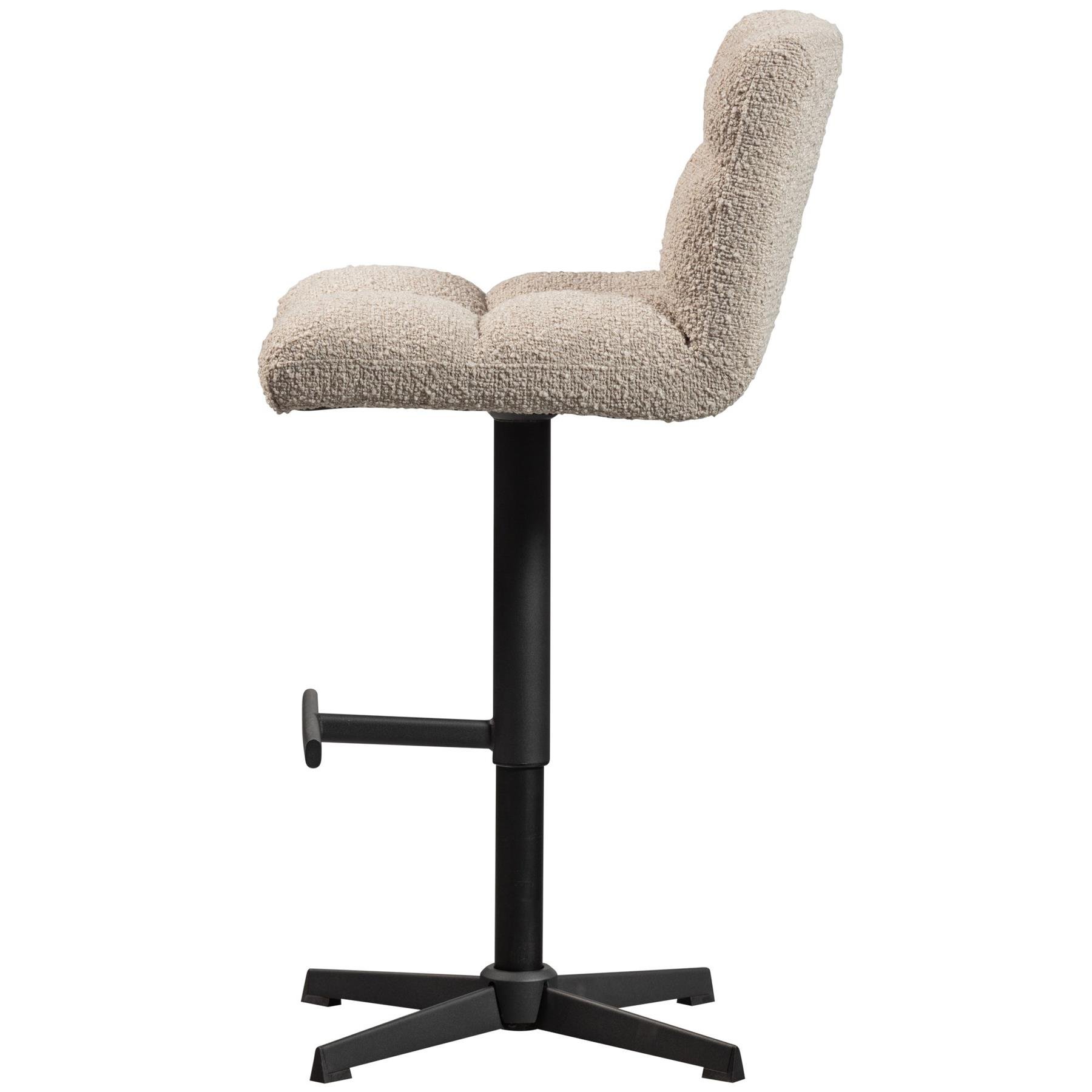 WOOOD Vinny Draaibare Barstoelen - Bouclé - Zand - Set van 2