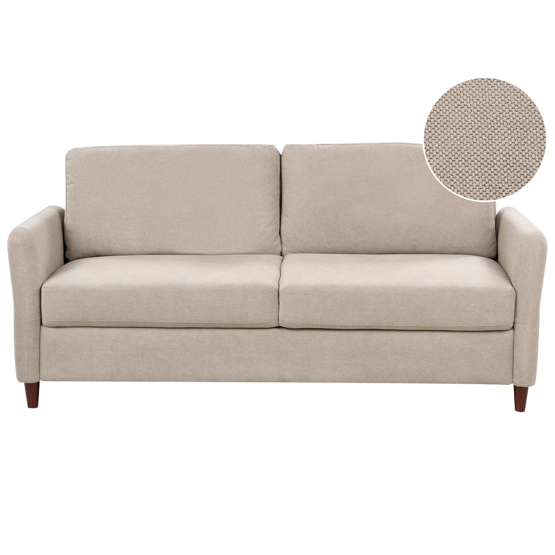 Beliani - MARE - Driezitsbank met opbergruimte - Taupe - Corduroy