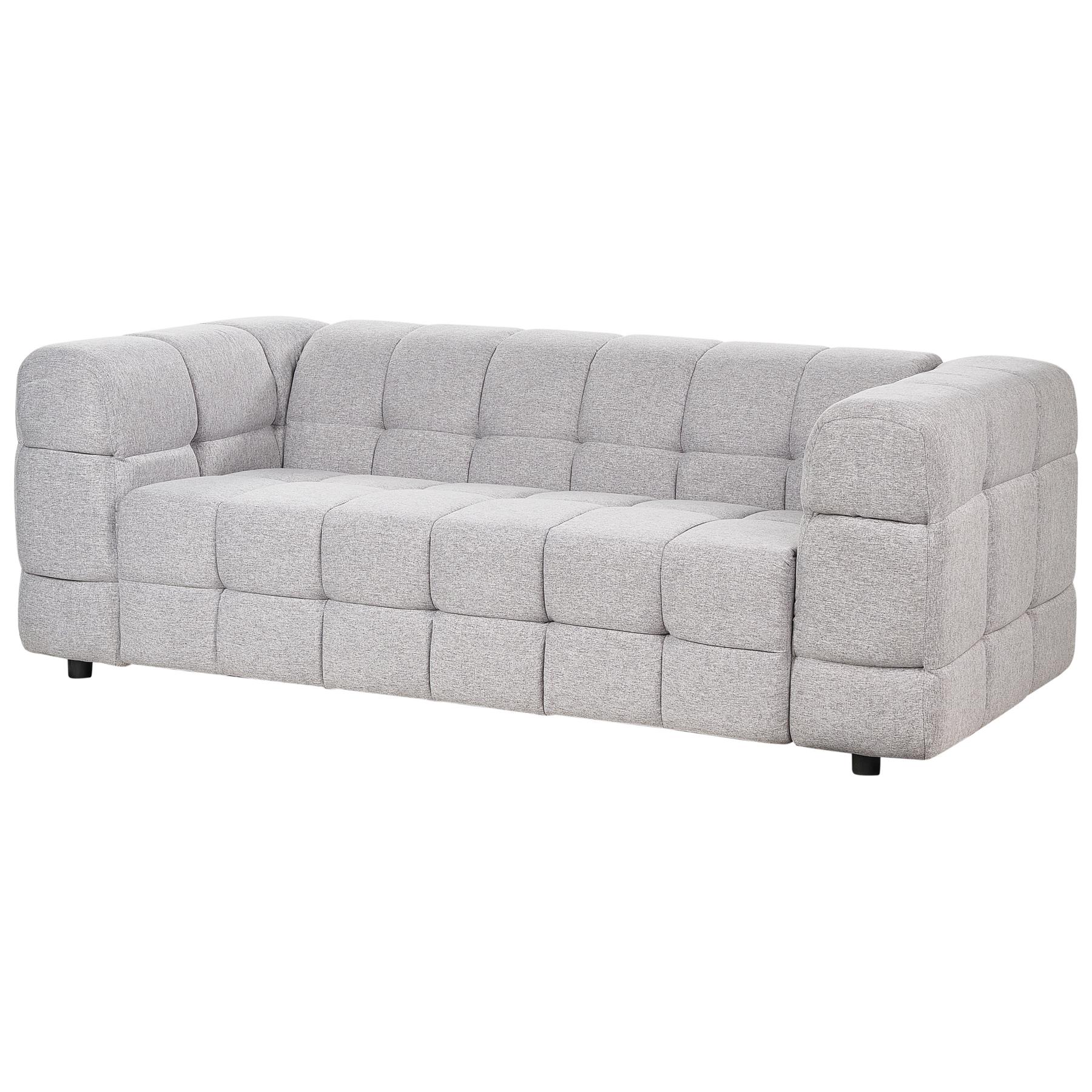 Beliani - MULLOLA - Driezitsbank - Lichtgrijs - Polyester