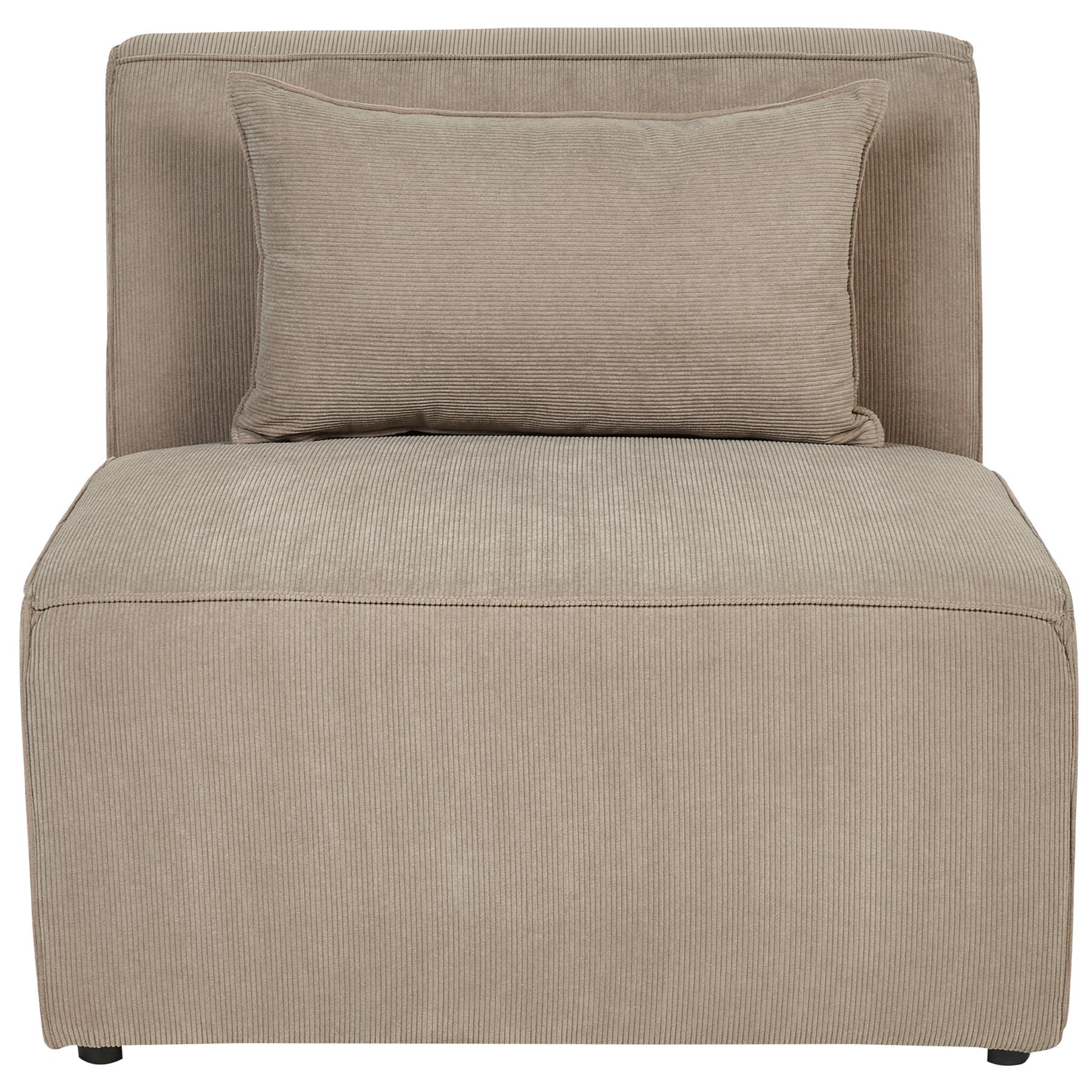 Beliani - LEMVIG - Hoekbank 3-zits - Taupe - Rechterzijde - Corduroy