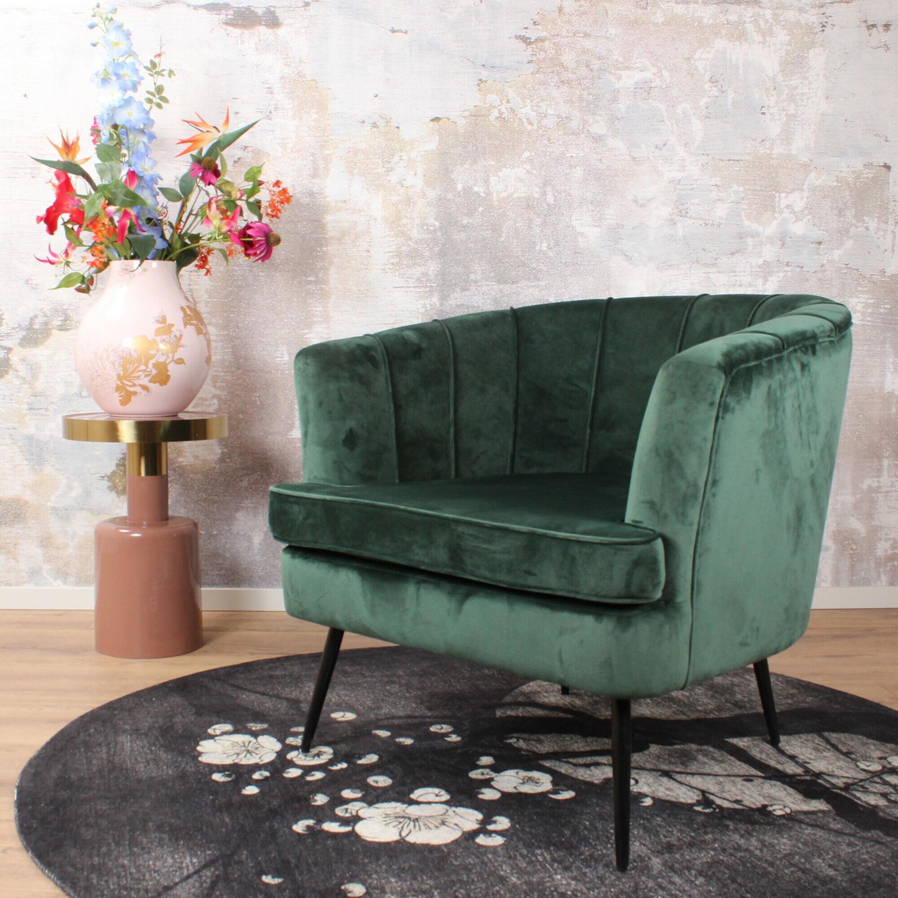 DS4U Norah fauteuil velvet donkergroen