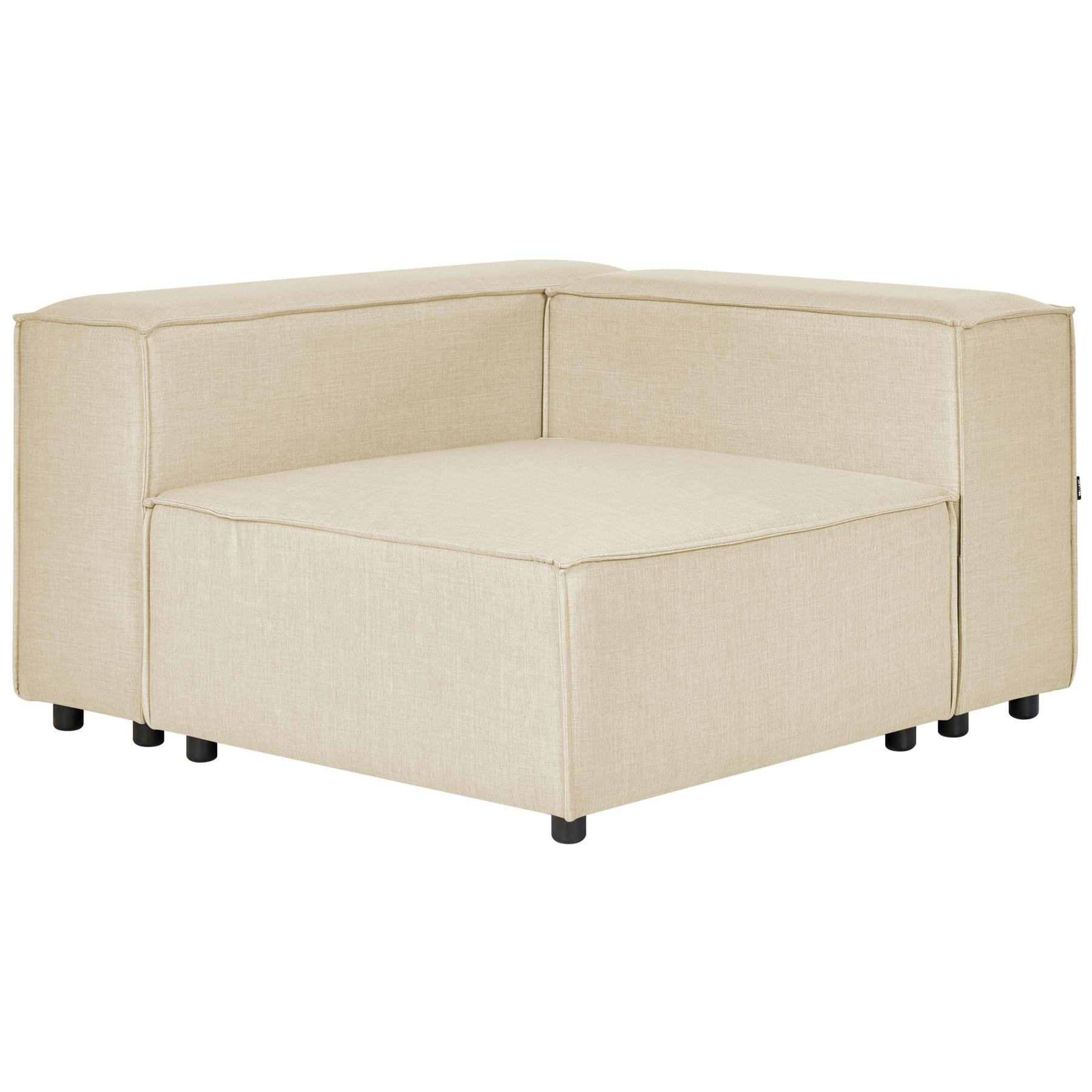 Beliani - APRICA - Hoekbank - Beige - Linkerzijde - Linnen