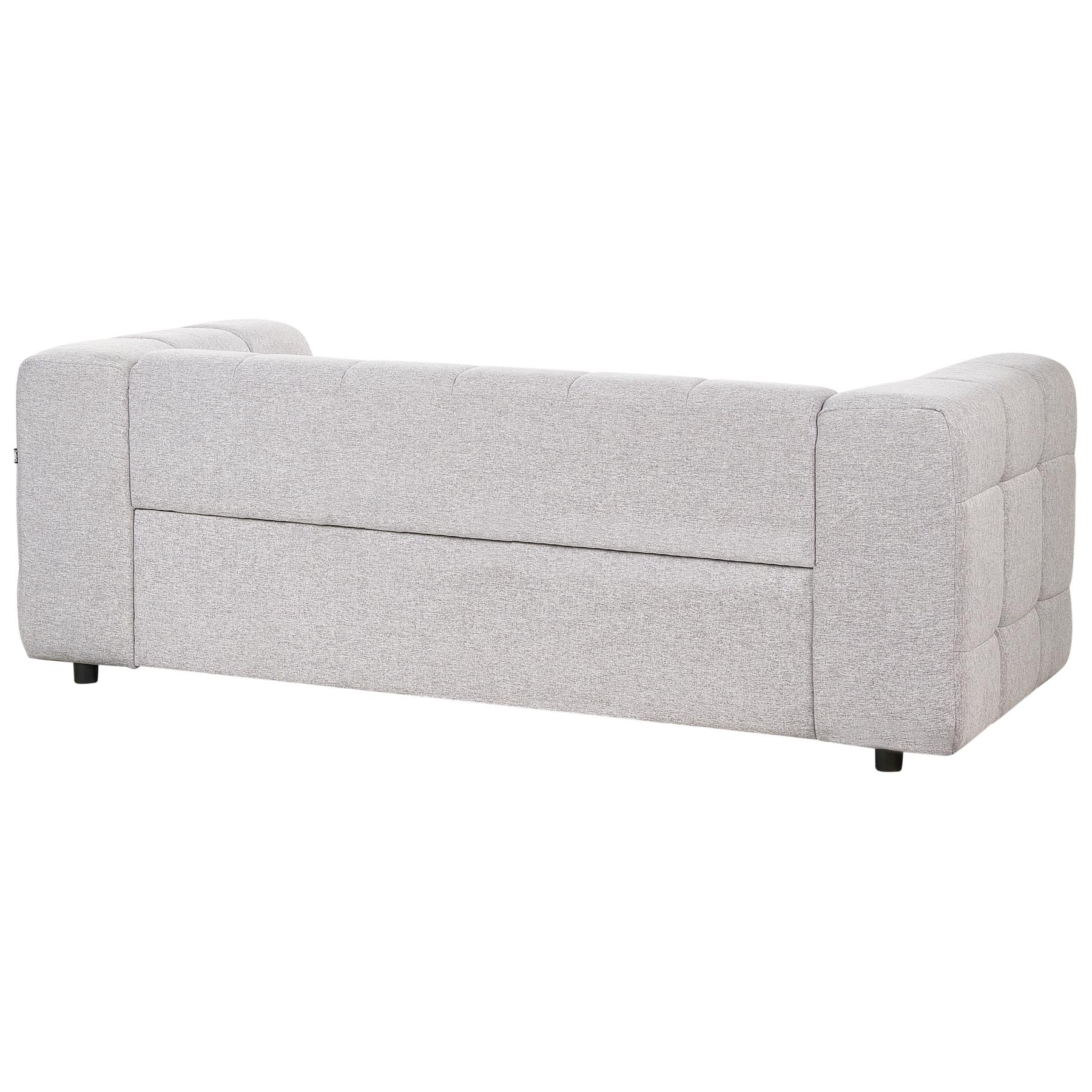 Beliani - MULLOLA - Driezitsbank - Lichtgrijs - Polyester
