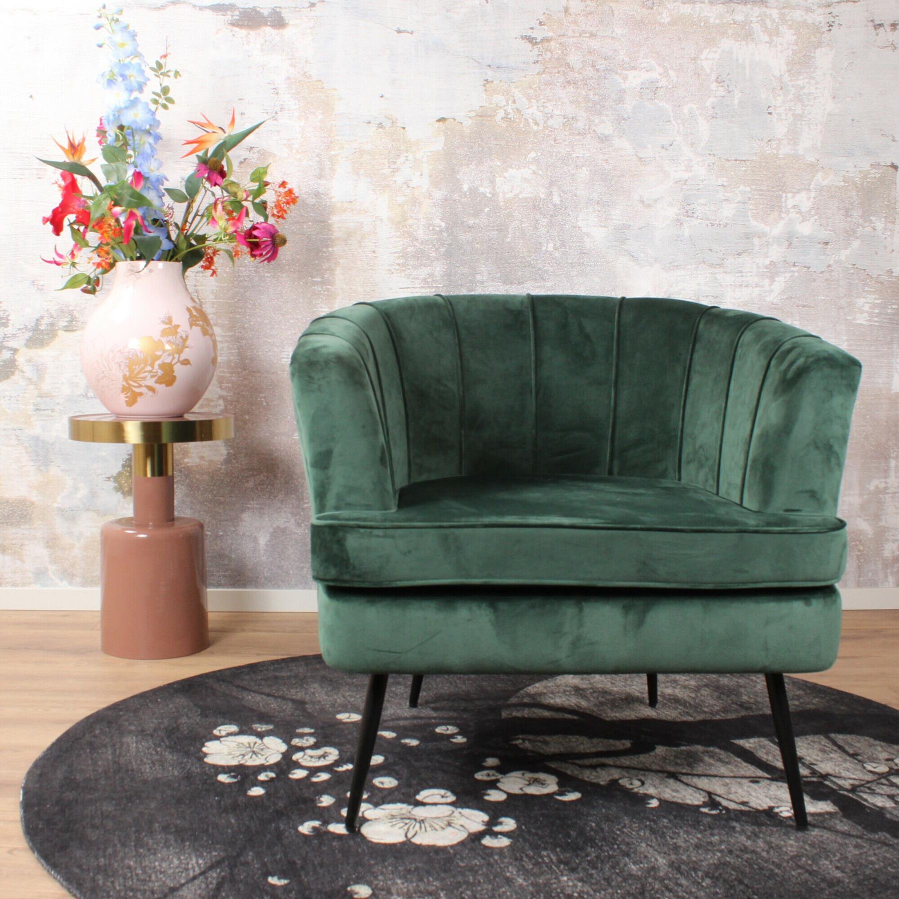 DS4U Norah fauteuil velvet donkergroen