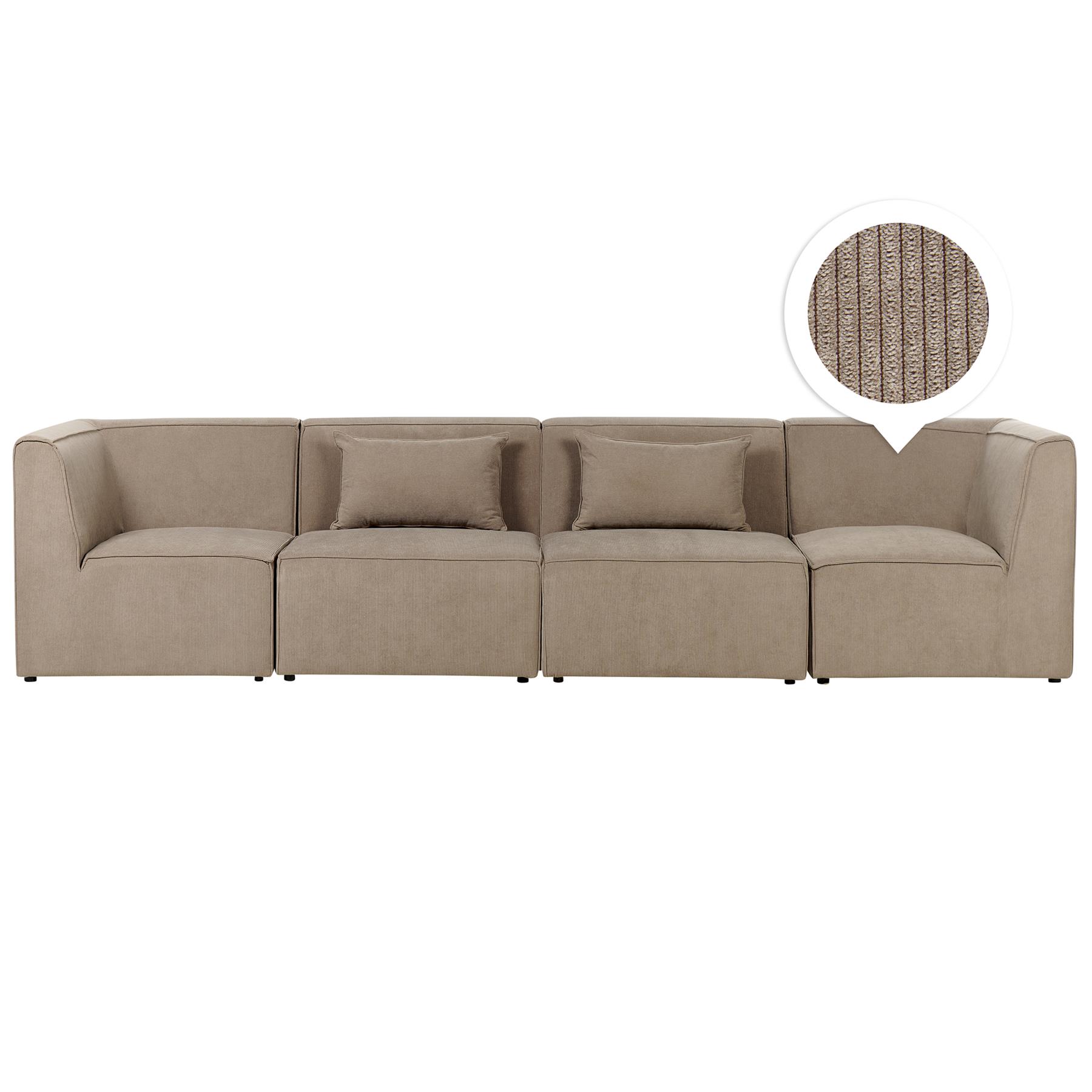 Beliani - LEMVIG - Vierzitsbank - Taupe - Corduroy