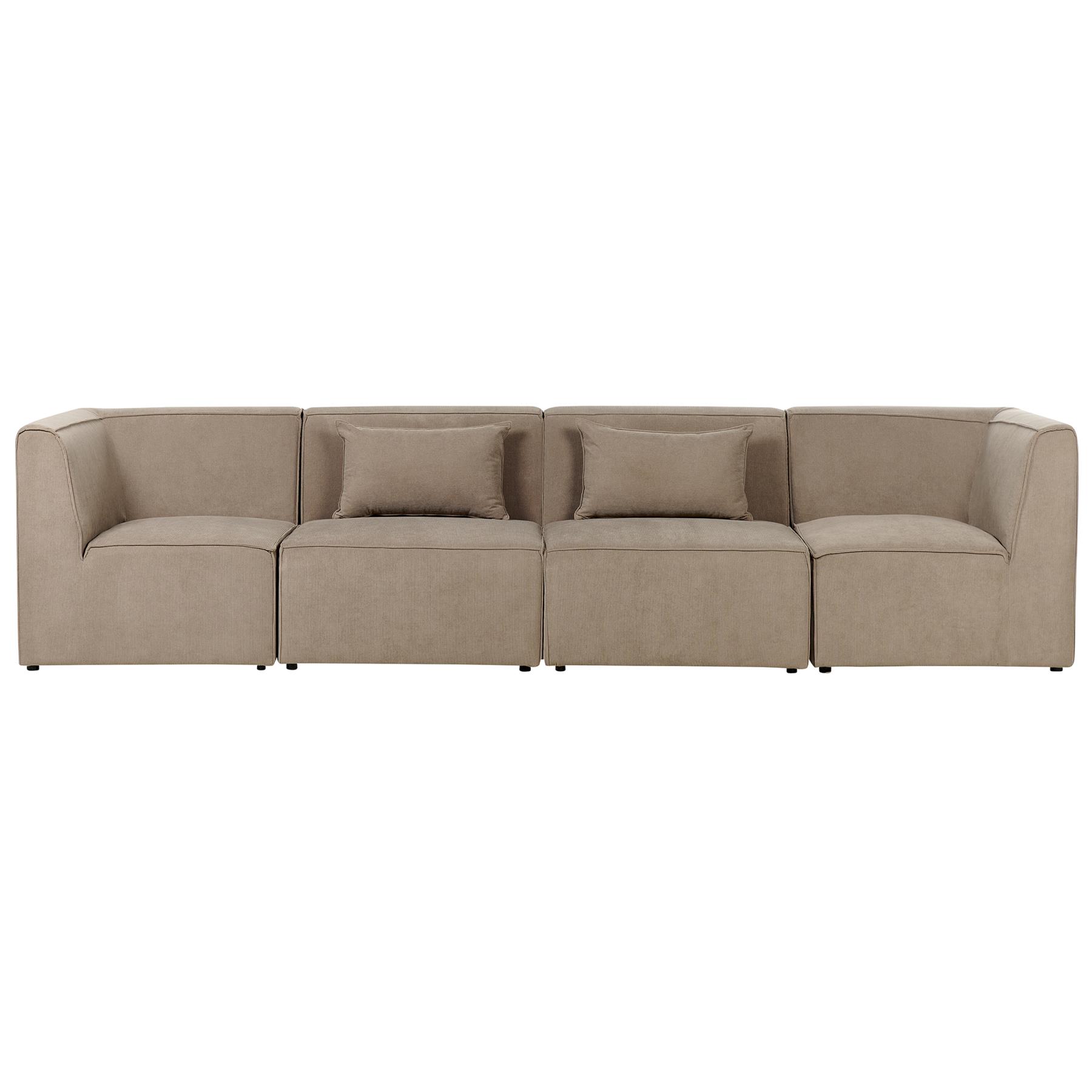 Beliani - LEMVIG - Vierzitsbank - Taupe - Corduroy