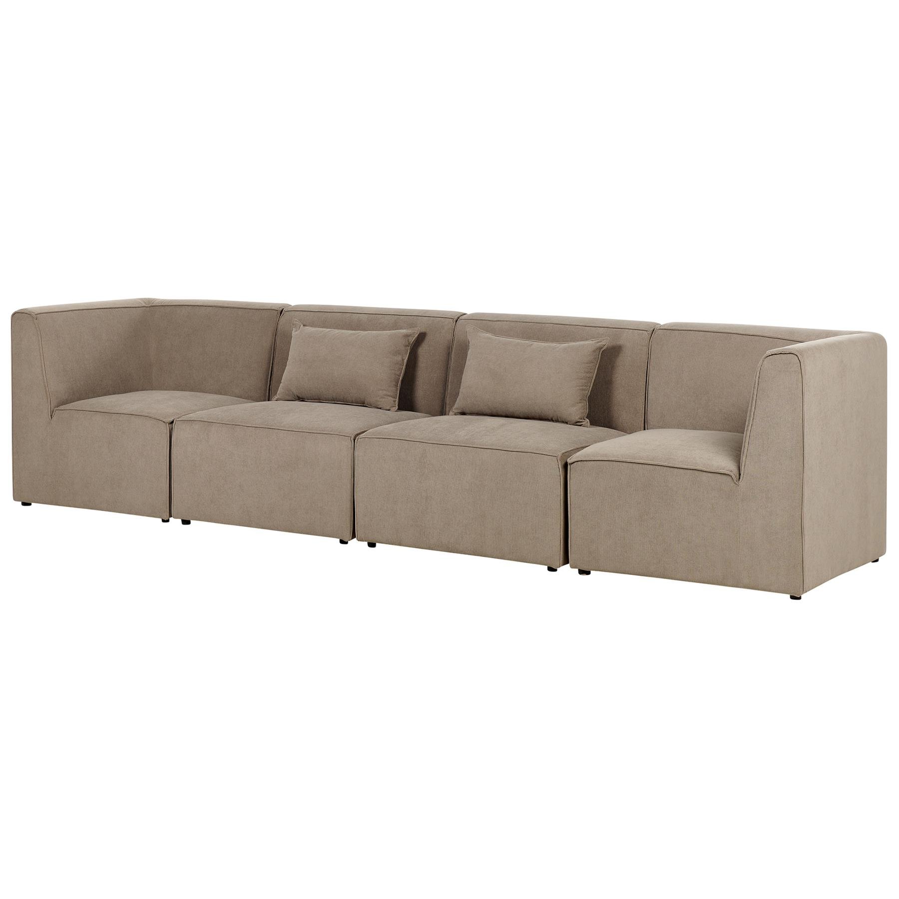 Beliani - LEMVIG - Vierzitsbank - Taupe - Corduroy