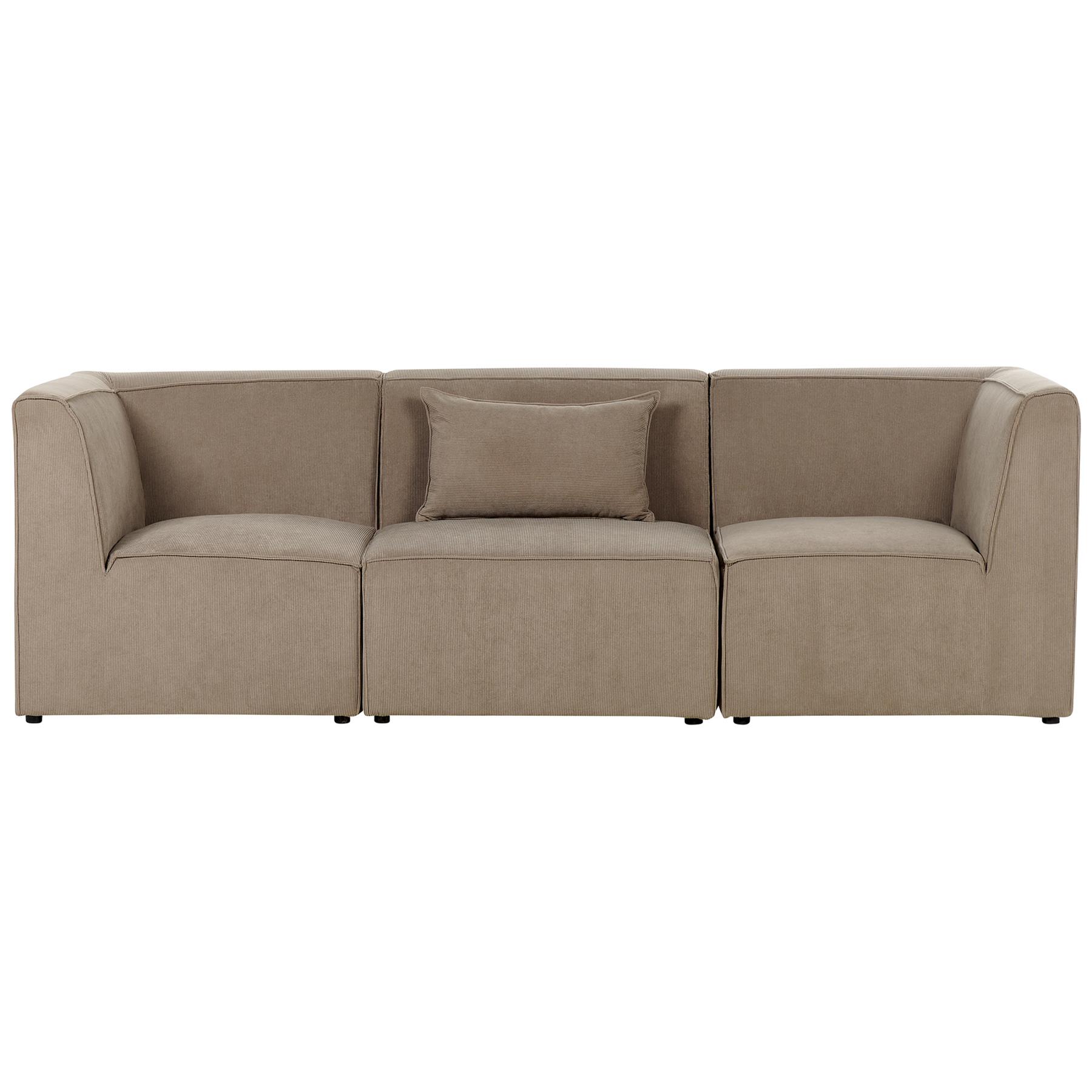 Beliani - LEMVIG - Driezitsbank - Taupe - Corduroy
