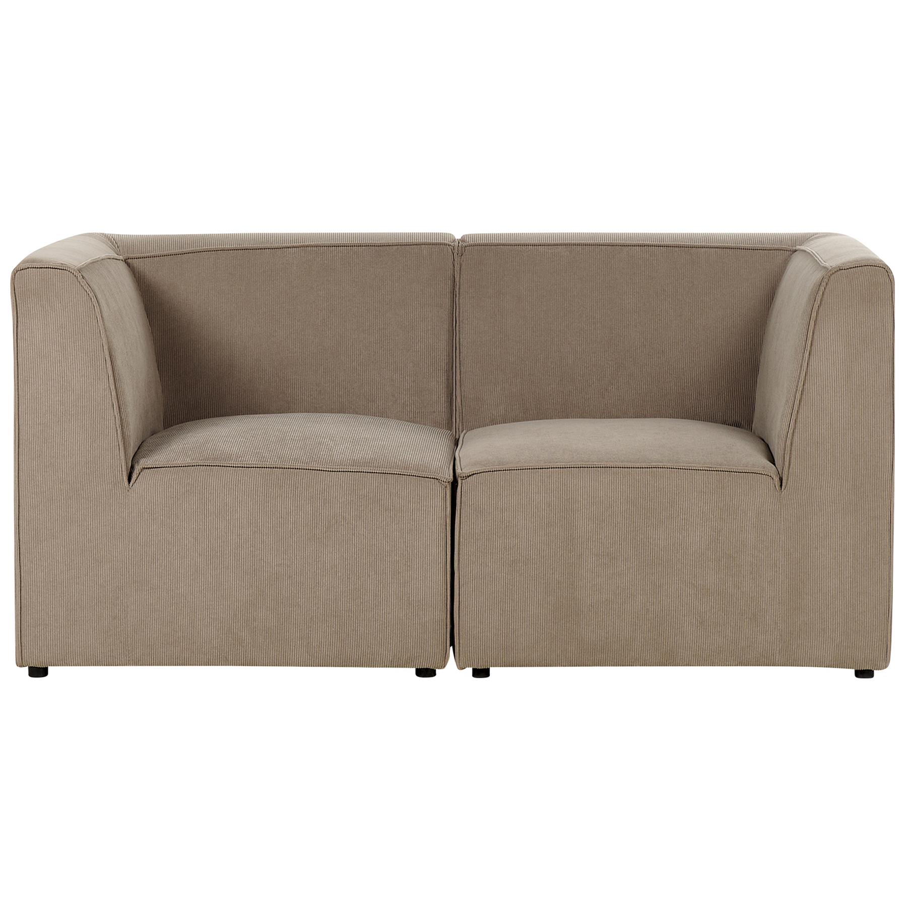 Beliani - LEMVIG - Tweezitsbank - Taupe - Corduroy