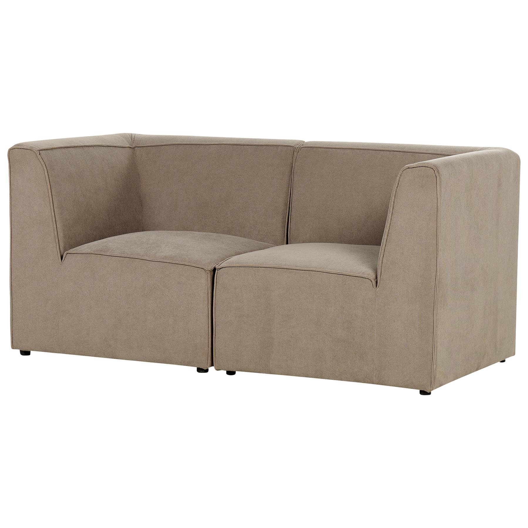 Beliani - LEMVIG - Tweezitsbank - Taupe - Corduroy