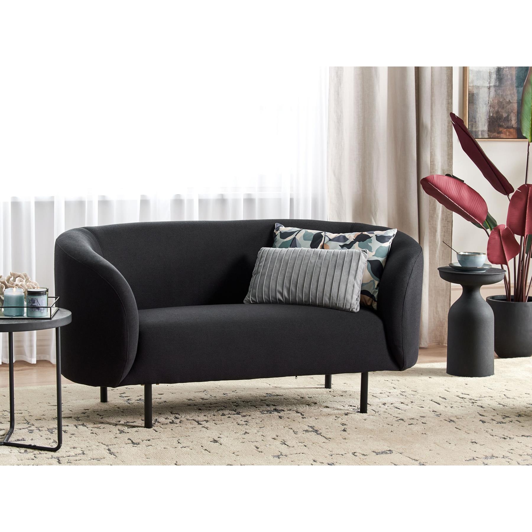 Beliani - LOEN - Tweezitsbank - Zwart - Polyester