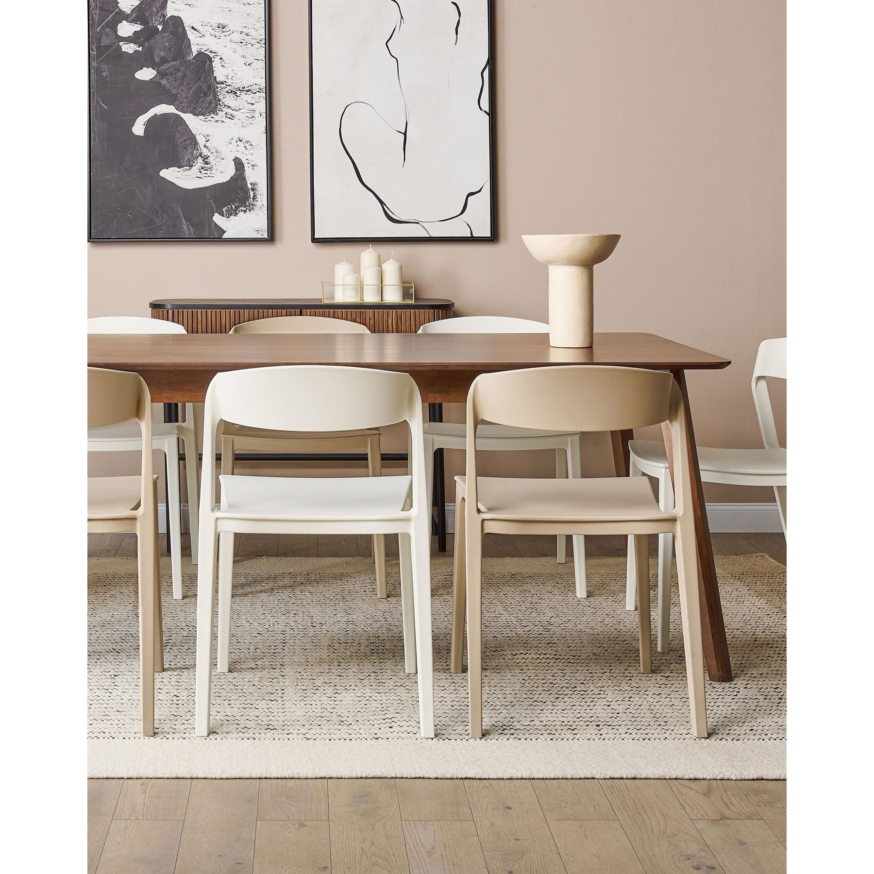 Beliani - SOMERS - Eetkamerstoel set van 2 - Beige - Plastic