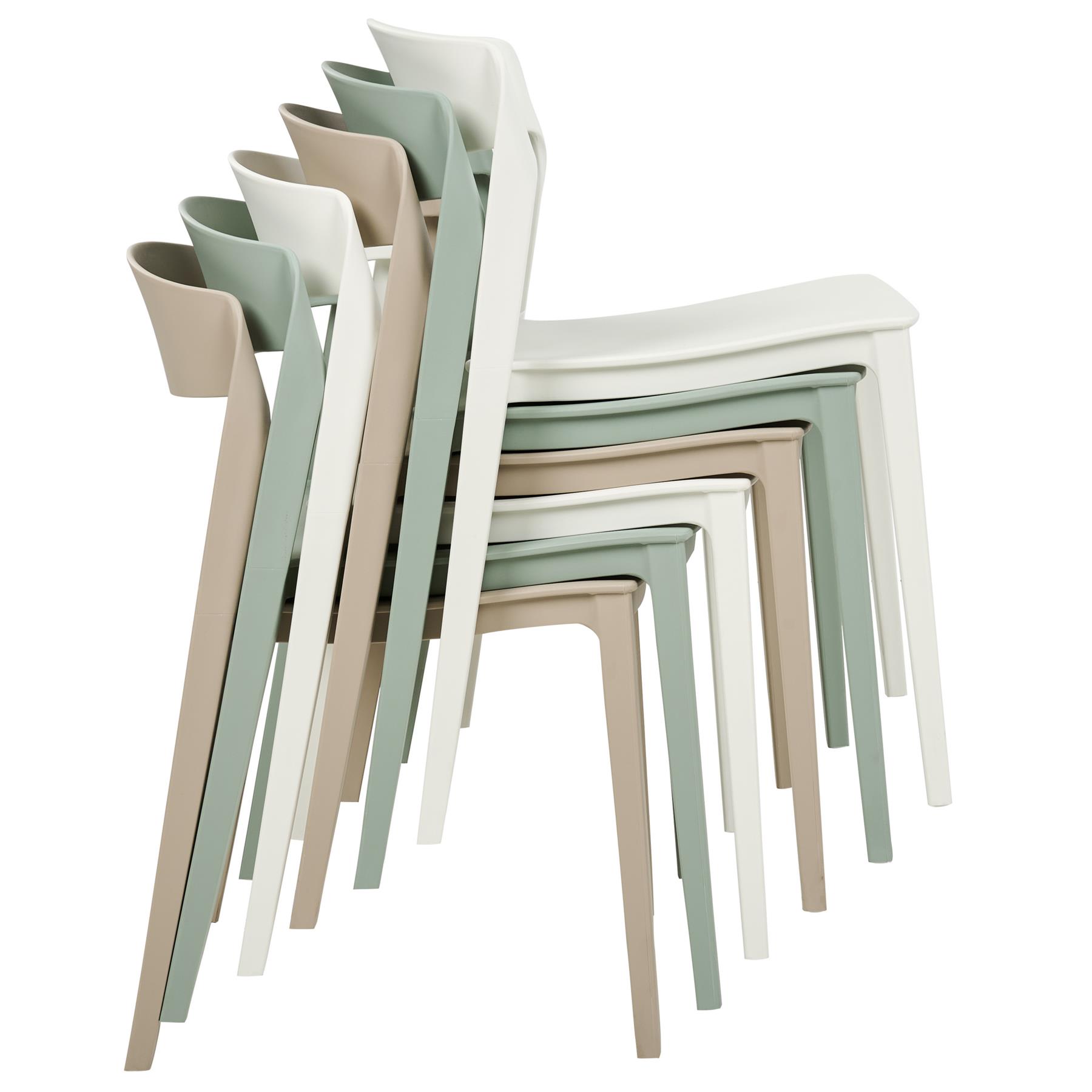 Beliani - SOMERS - Eetkamerstoel set van 2 - Beige - Plastic