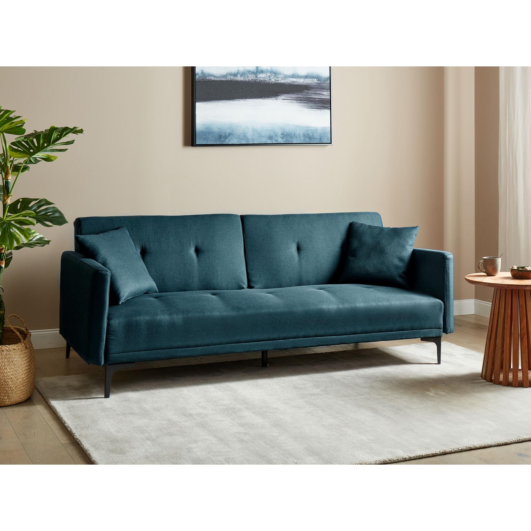 Beliani - LUCAN - Slaapbank 3-zits - Blauw - Polyester