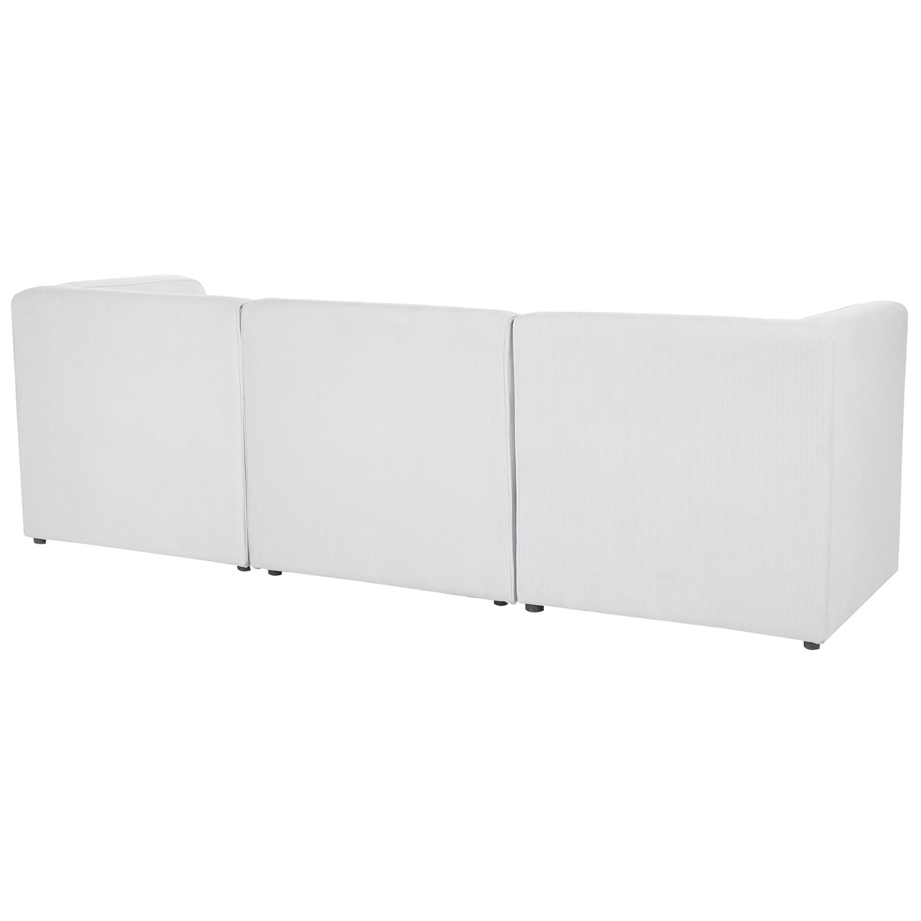 Beliani - LEMVIG - Driezitsbank - Gebroken wit - Corduroy