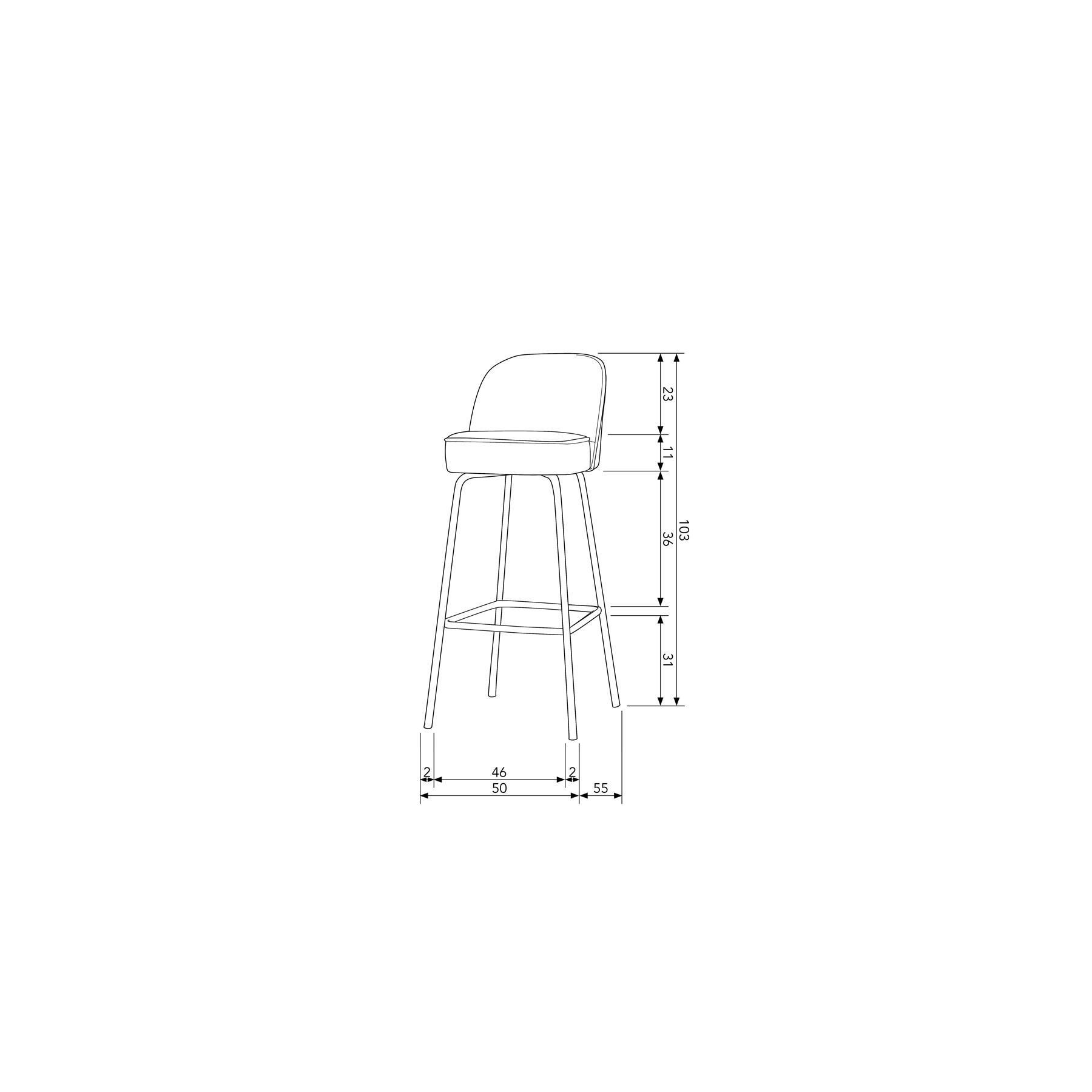 BePureHome Vogue Barkruk H 103 cm - Polyester - Wheatfield