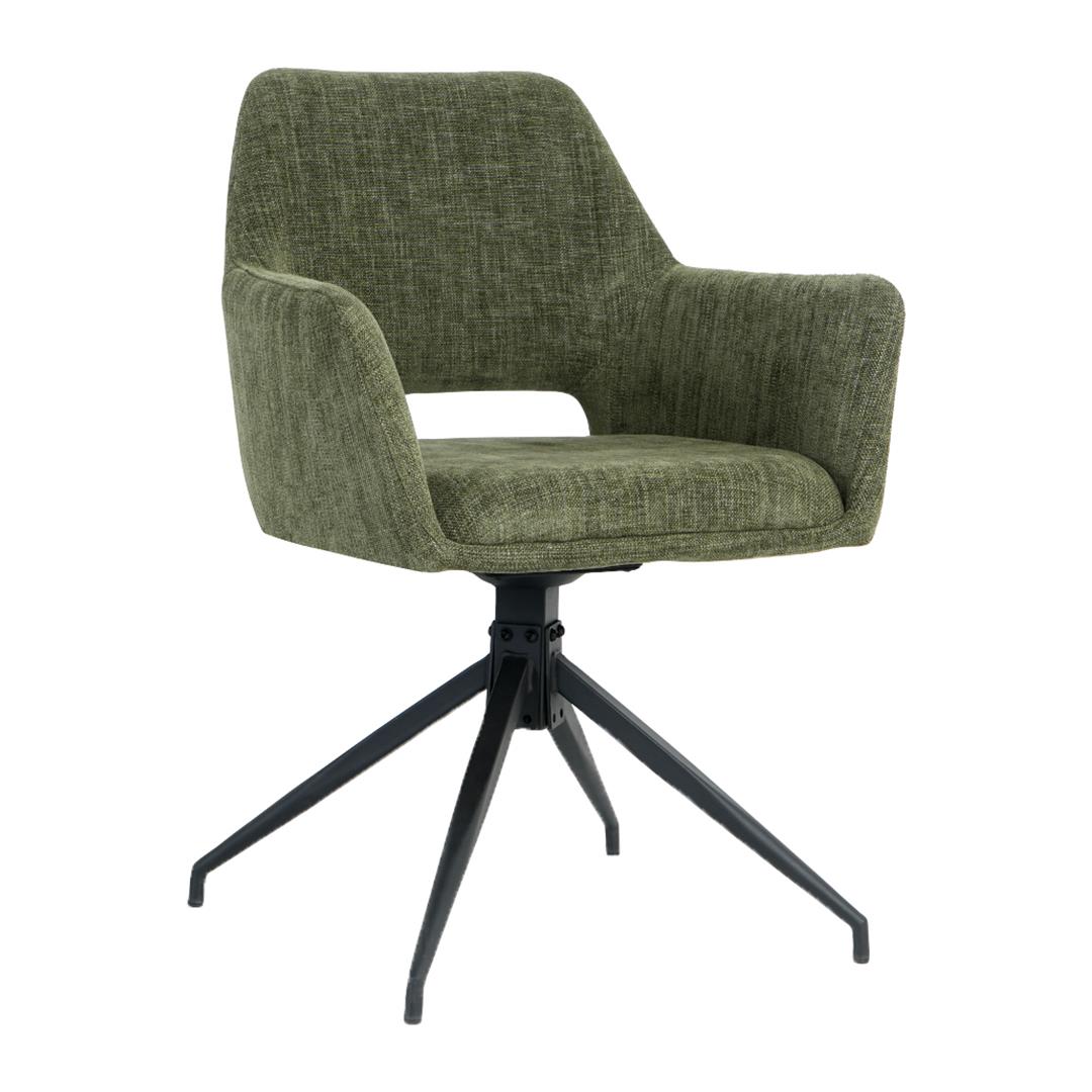 by fonQ Twist Eetkamerstoel - Linnen - Groen 