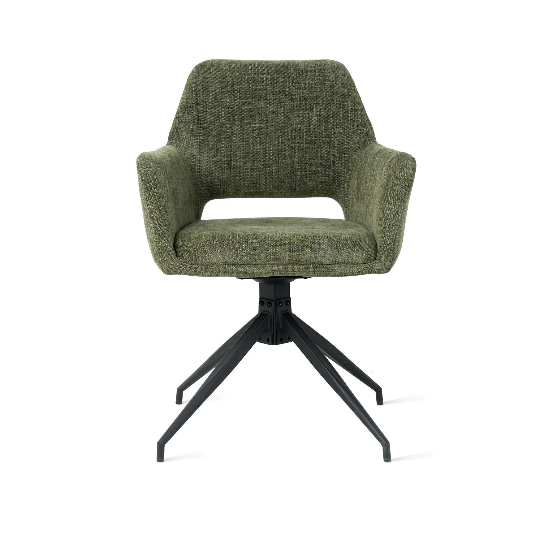 by fonQ Twist Eetkamerstoel - Linnen - Groen 