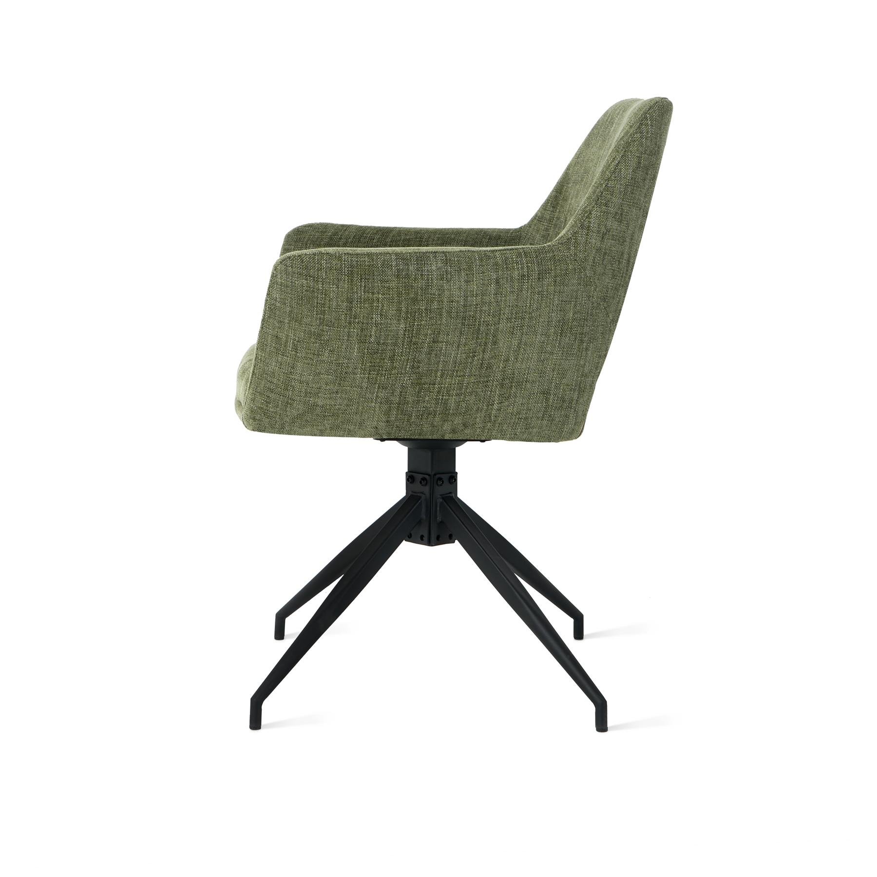 by fonQ Twist Eetkamerstoel - Linnen - Groen 
