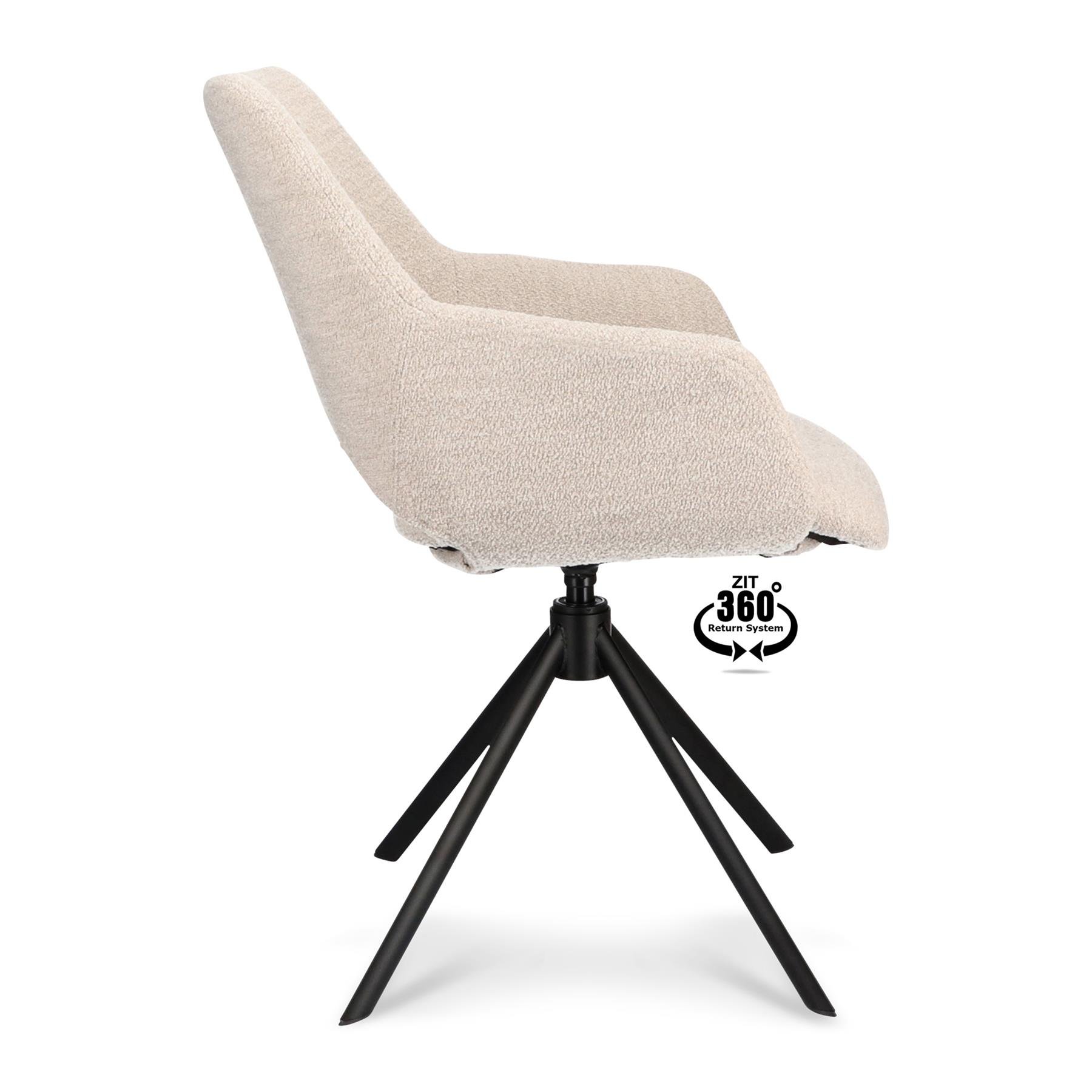 by fonQ Oyster Eetkamerstoel - Bouclé - Beige