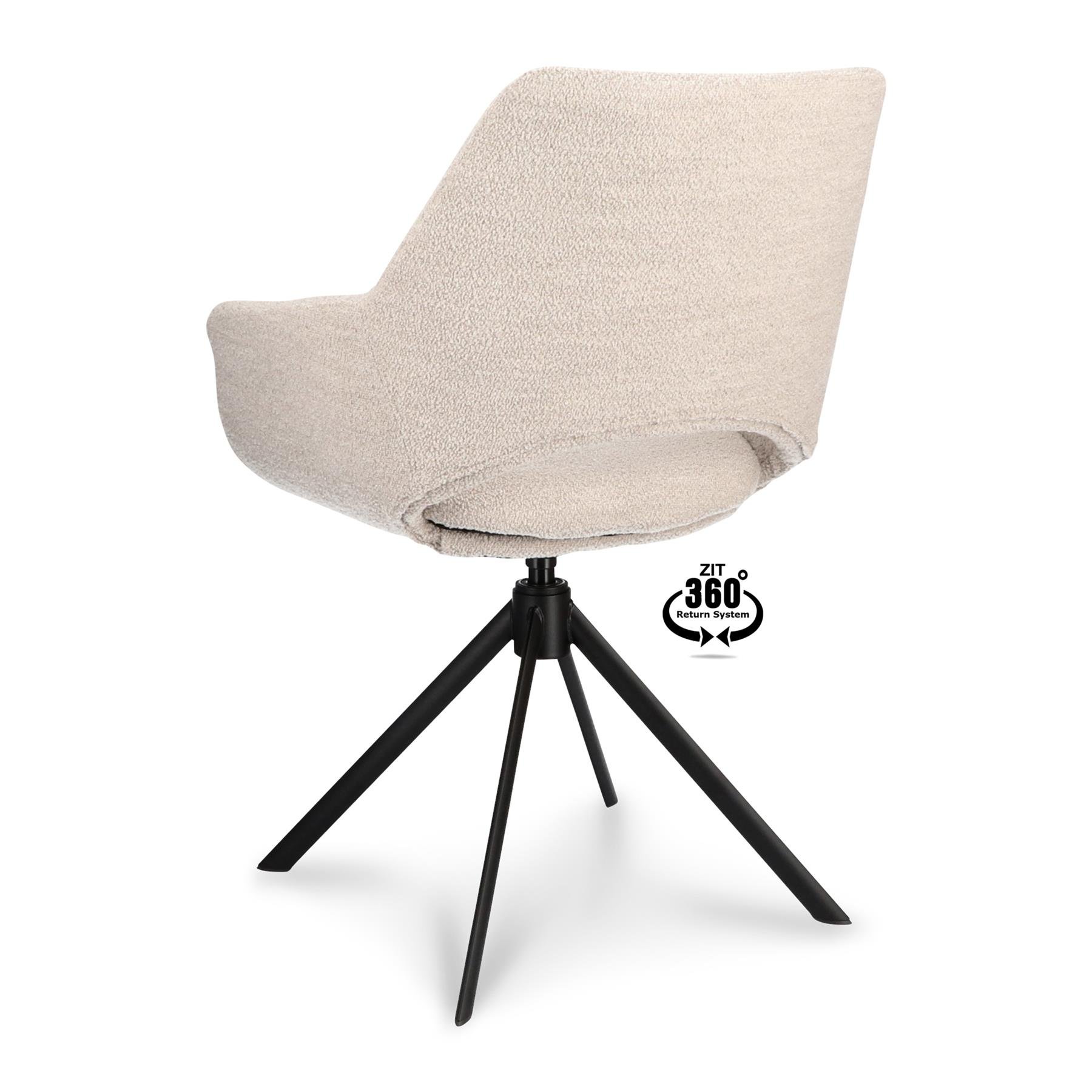 by fonQ Oyster Eetkamerstoel - Bouclé - Beige