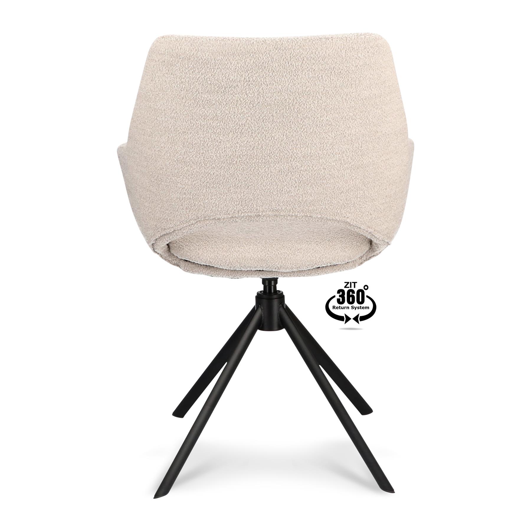 by fonQ Oyster Eetkamerstoel - Bouclé - Beige