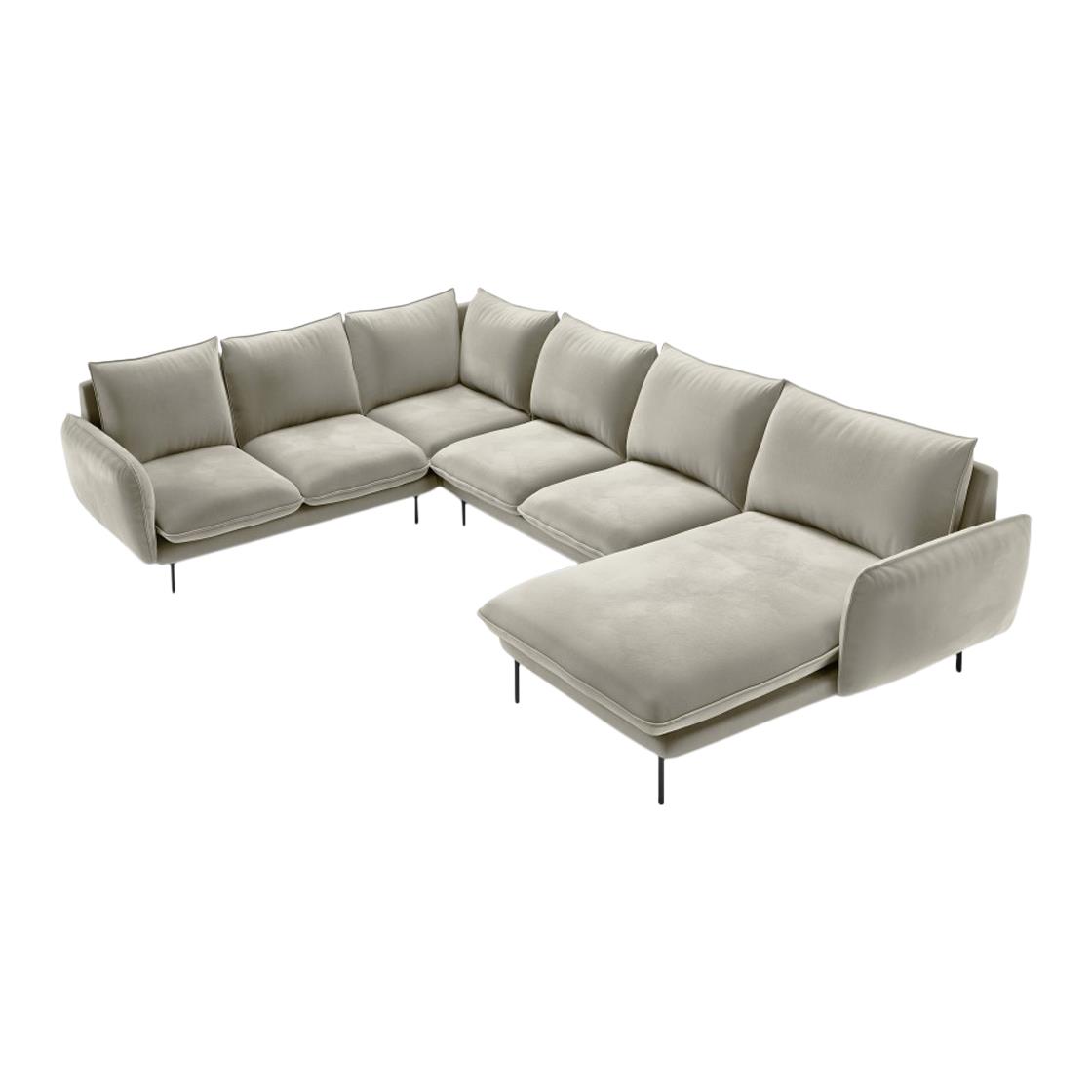 Cosmopolitan Design Vienna U-bank met Hoek Links - Velvet - Beige