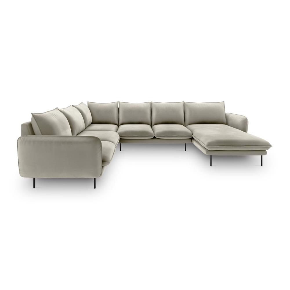 Cosmopolitan Design Vienna U-bank met Hoek Links - Velvet - Beige