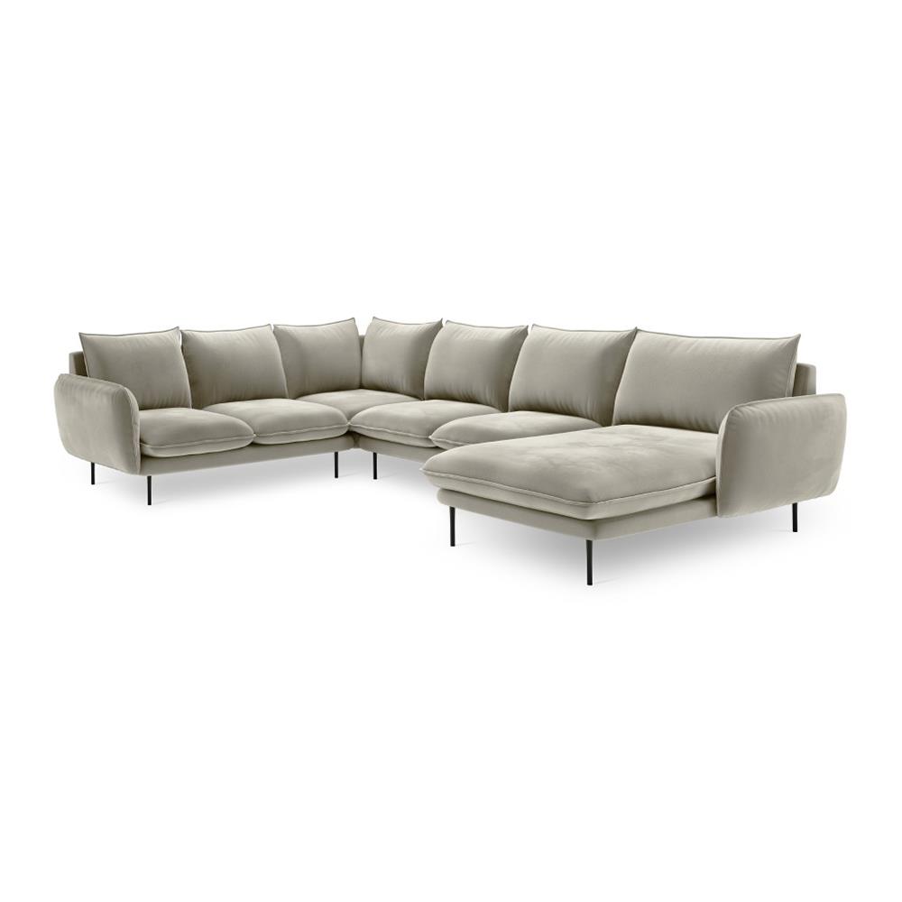 Cosmopolitan Design Vienna U-bank met Hoek Links - Velvet - Beige