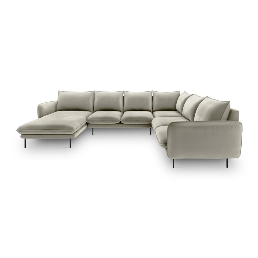 Cosmopolitan Design Vienna U-bank met Hoek Rechts - Velvet - Beige