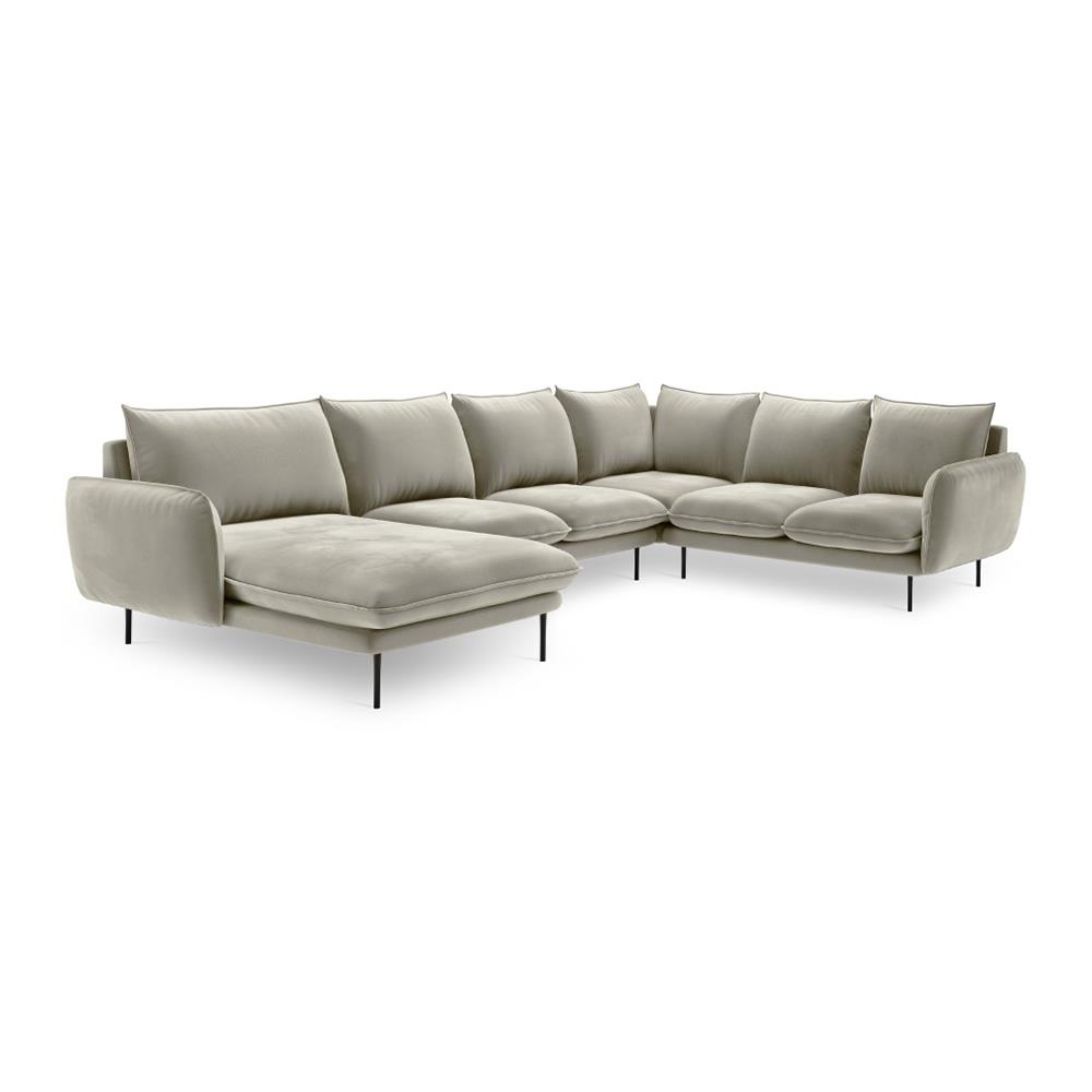 Cosmopolitan Design Vienna U-bank met Hoek Rechts - Velvet - Beige