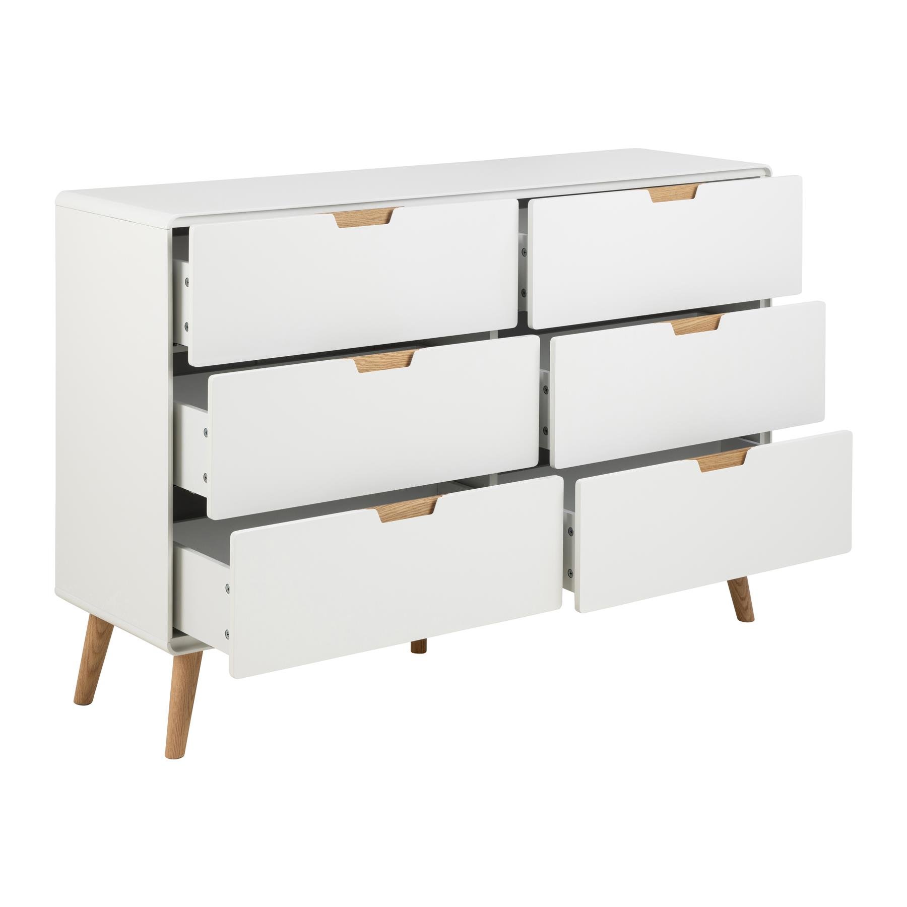 by fonQ basic Bailey Ladekast - 6 Lades - Wit