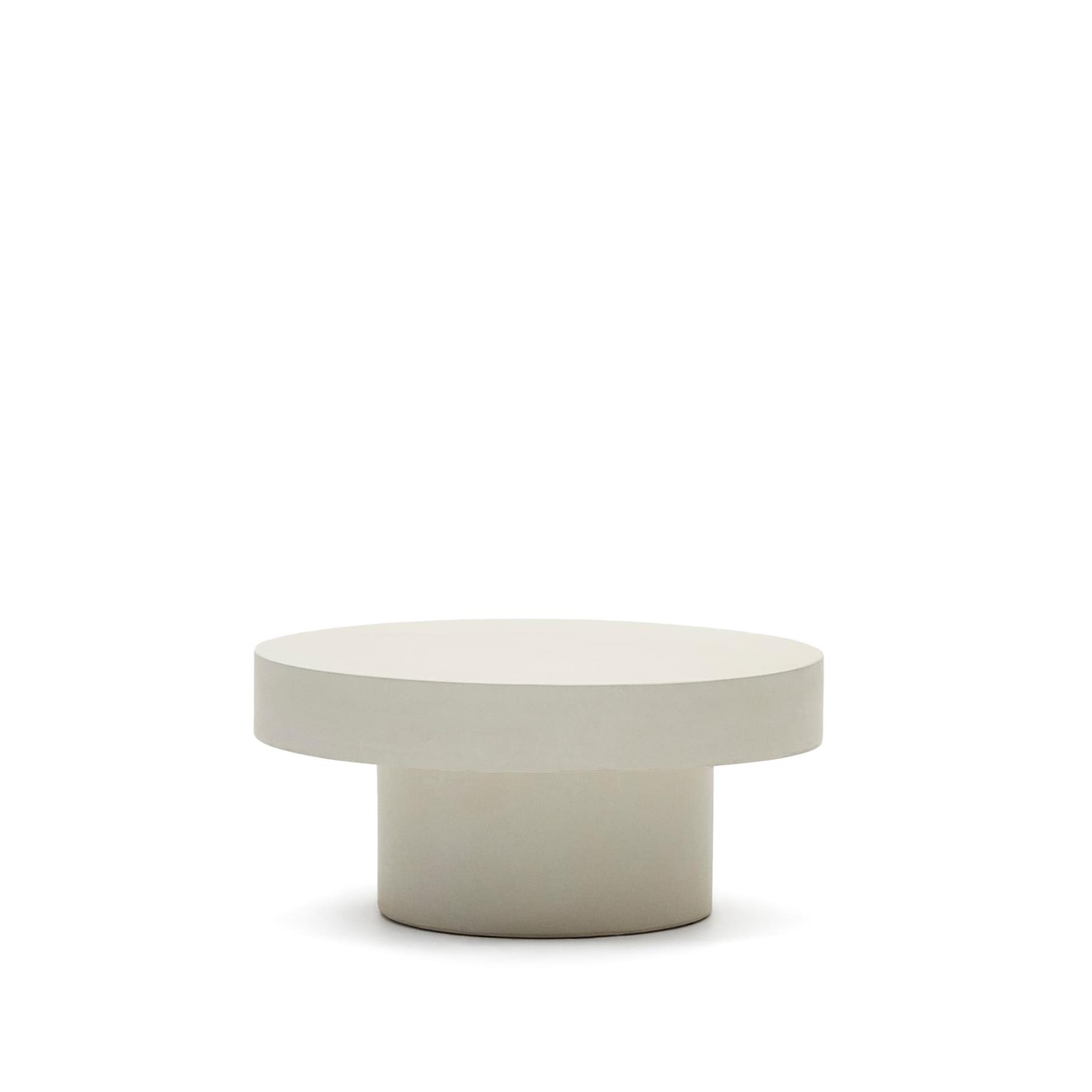Kave Home - Aiguablava ronde salontafel in wit cement, Ø 66 cm