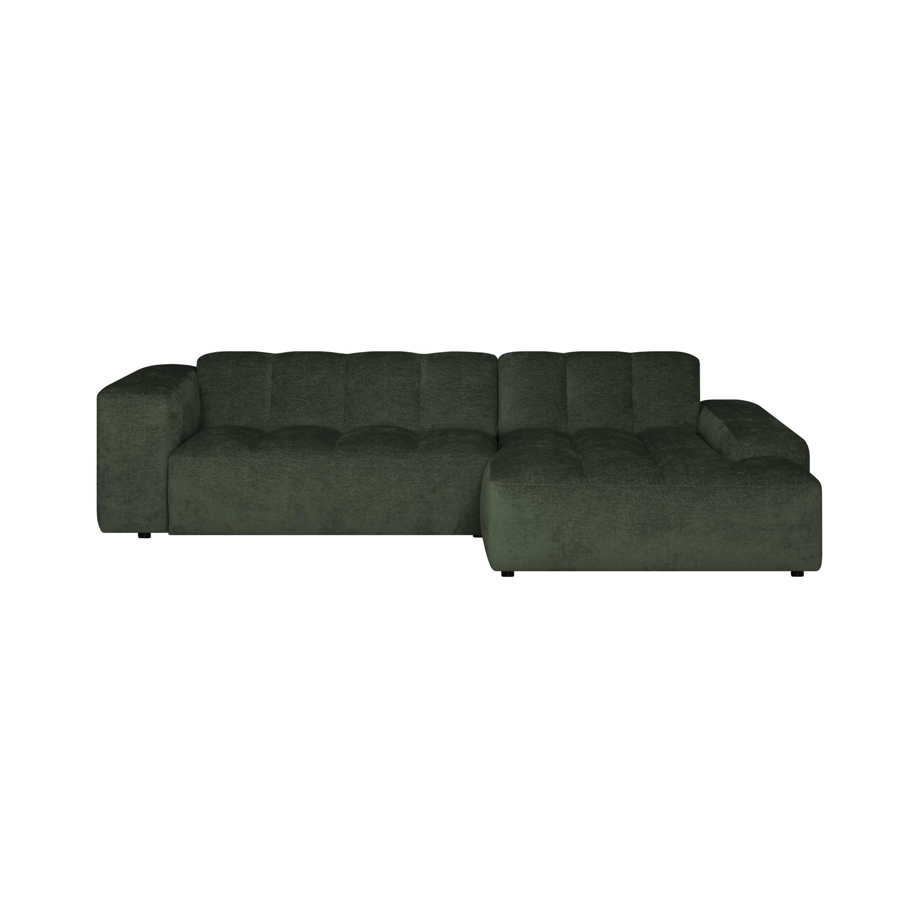 by fonQ Mumble Hoekbank met Chaise Longue Rechts - Chenille -  Donkergroen