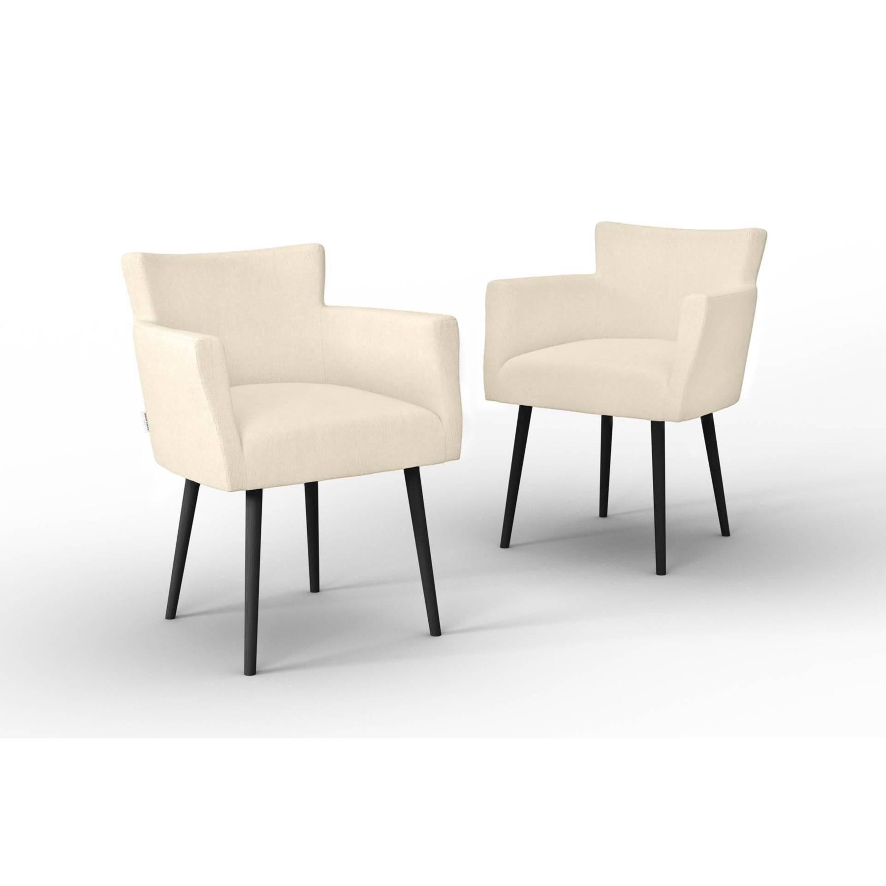NADUVI Collection Set van 2 eetkamerstoelen Billie linnen