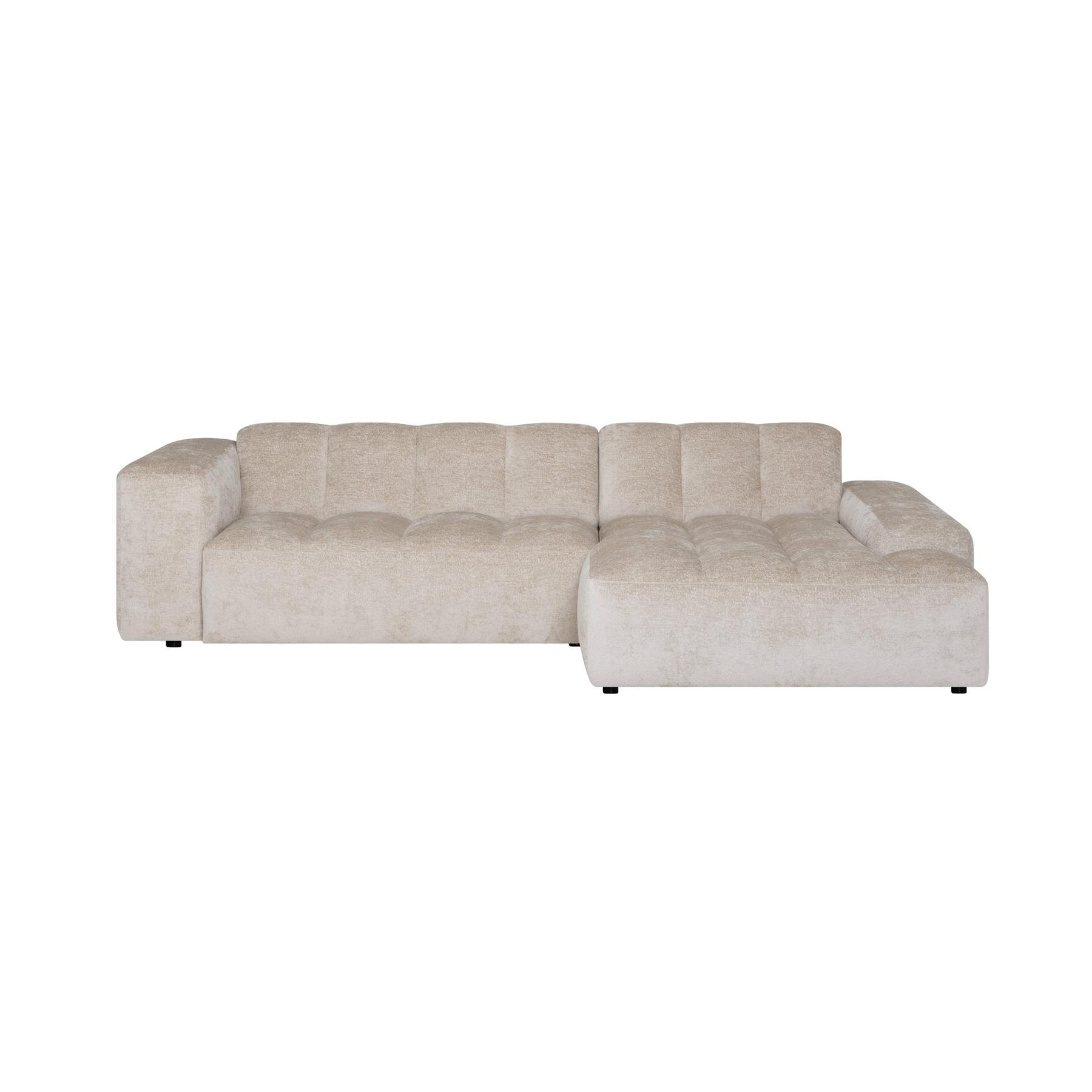 by fonQ Mumble Hoekbank met Chaise Longue Rechts - Chenille - Beige