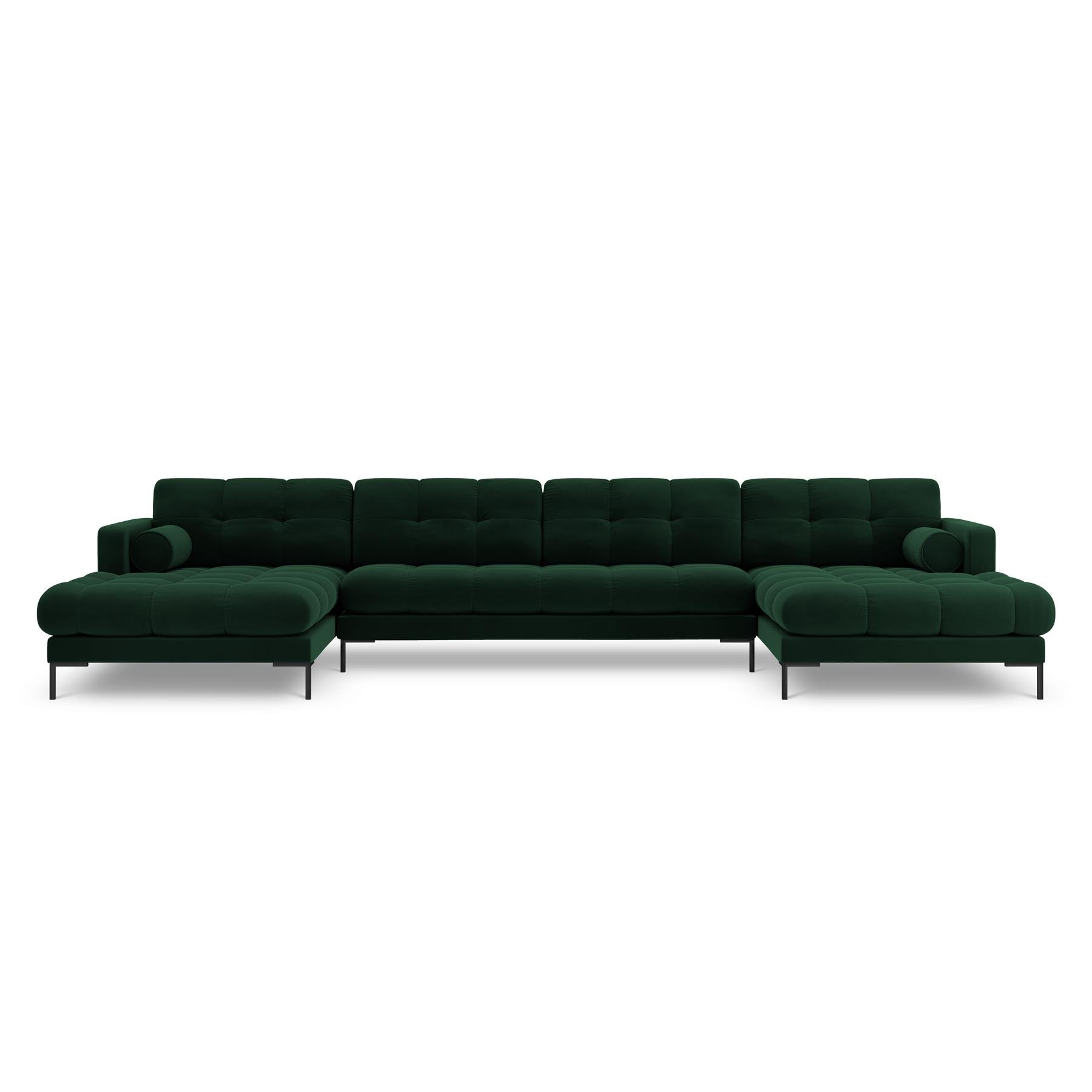 Cosmopolitan Design Bali U-bank - Flessengroen / Zwart