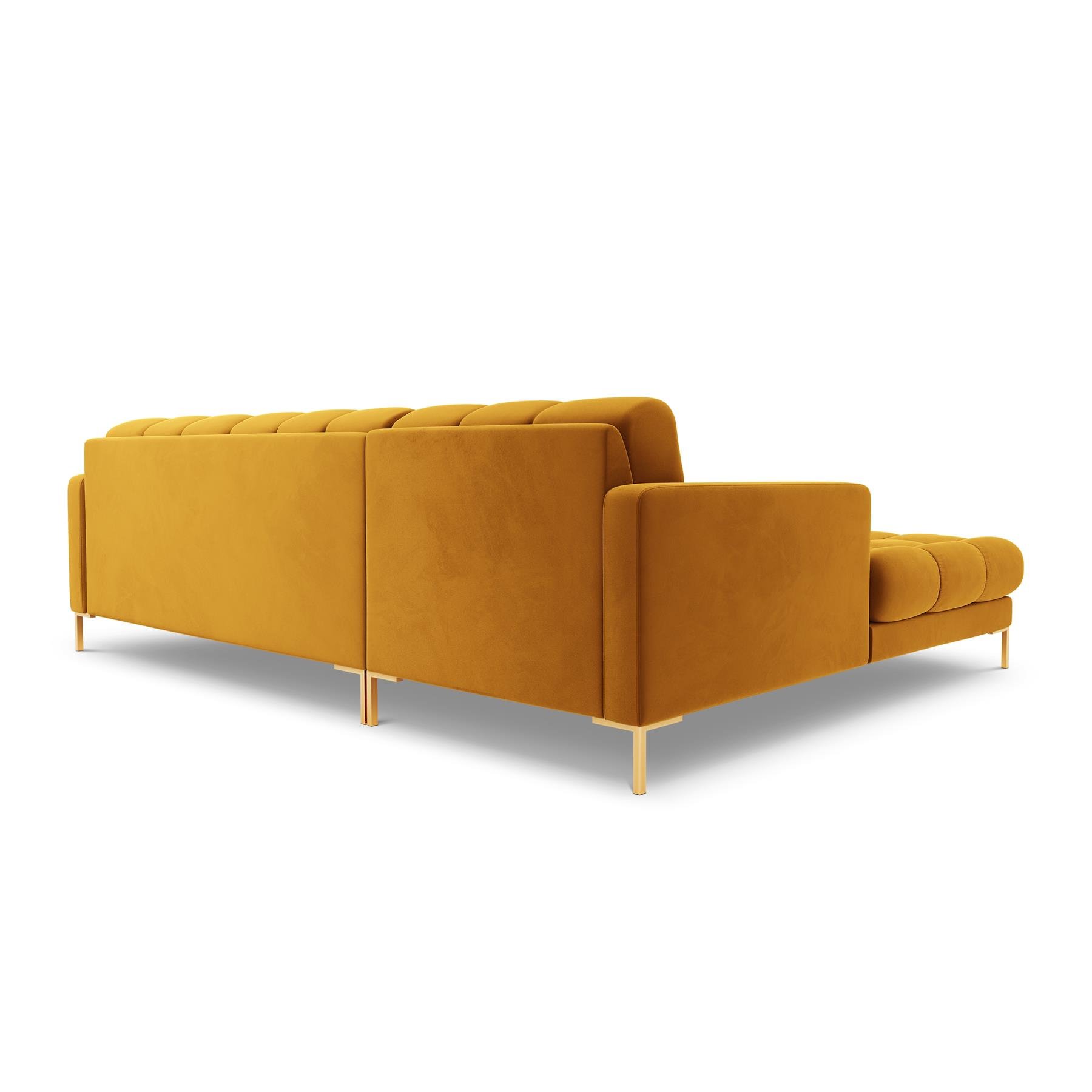 Cosmopolitan Design Bali Hoekbank met Chaise Longue Links - Okergeel / Goud