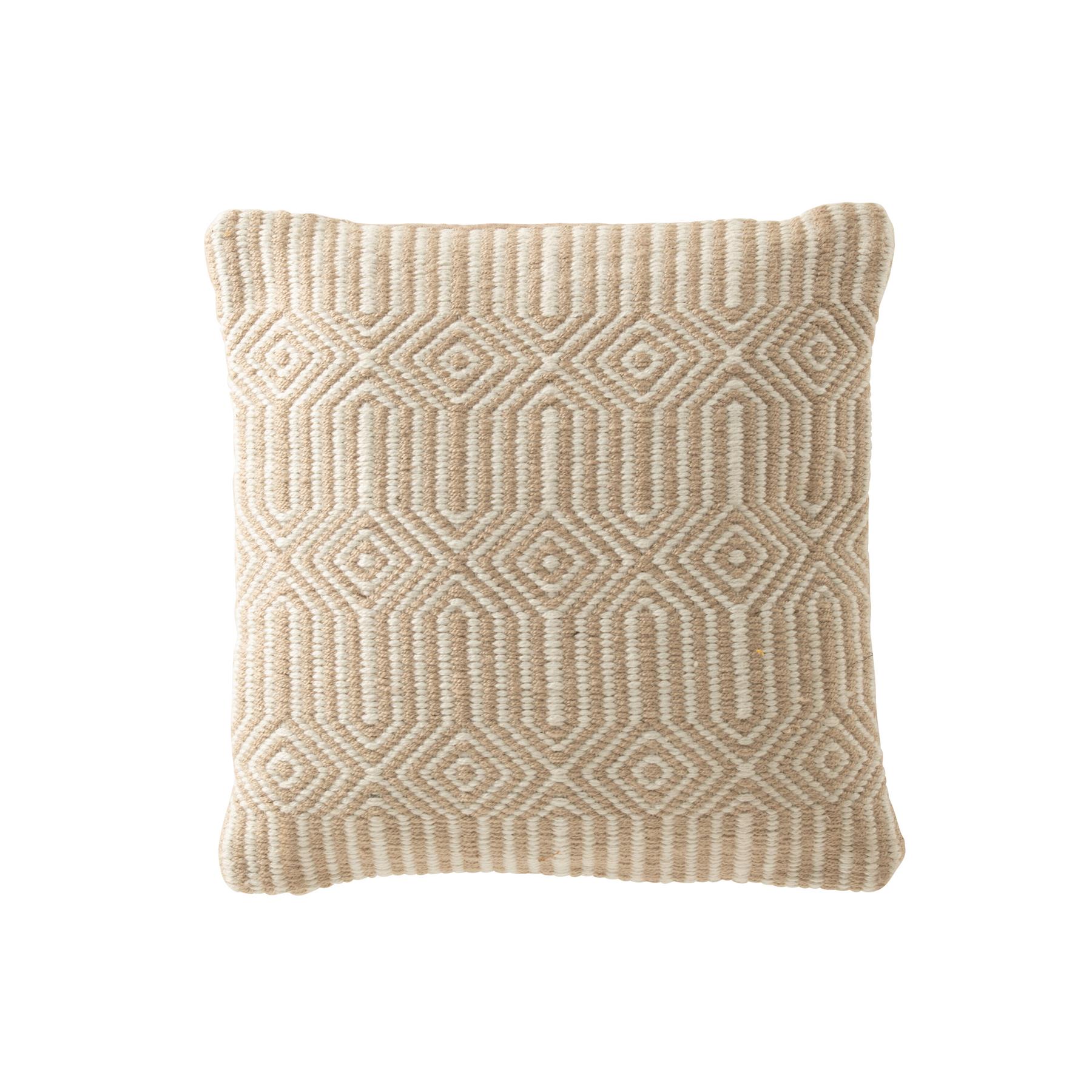 J-Line kussen Ibiza - polyester - naturel|wit